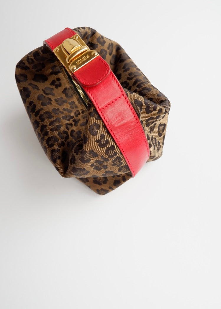 Authentic Preowned Vintage Fendi Animal Print Hand Pouch