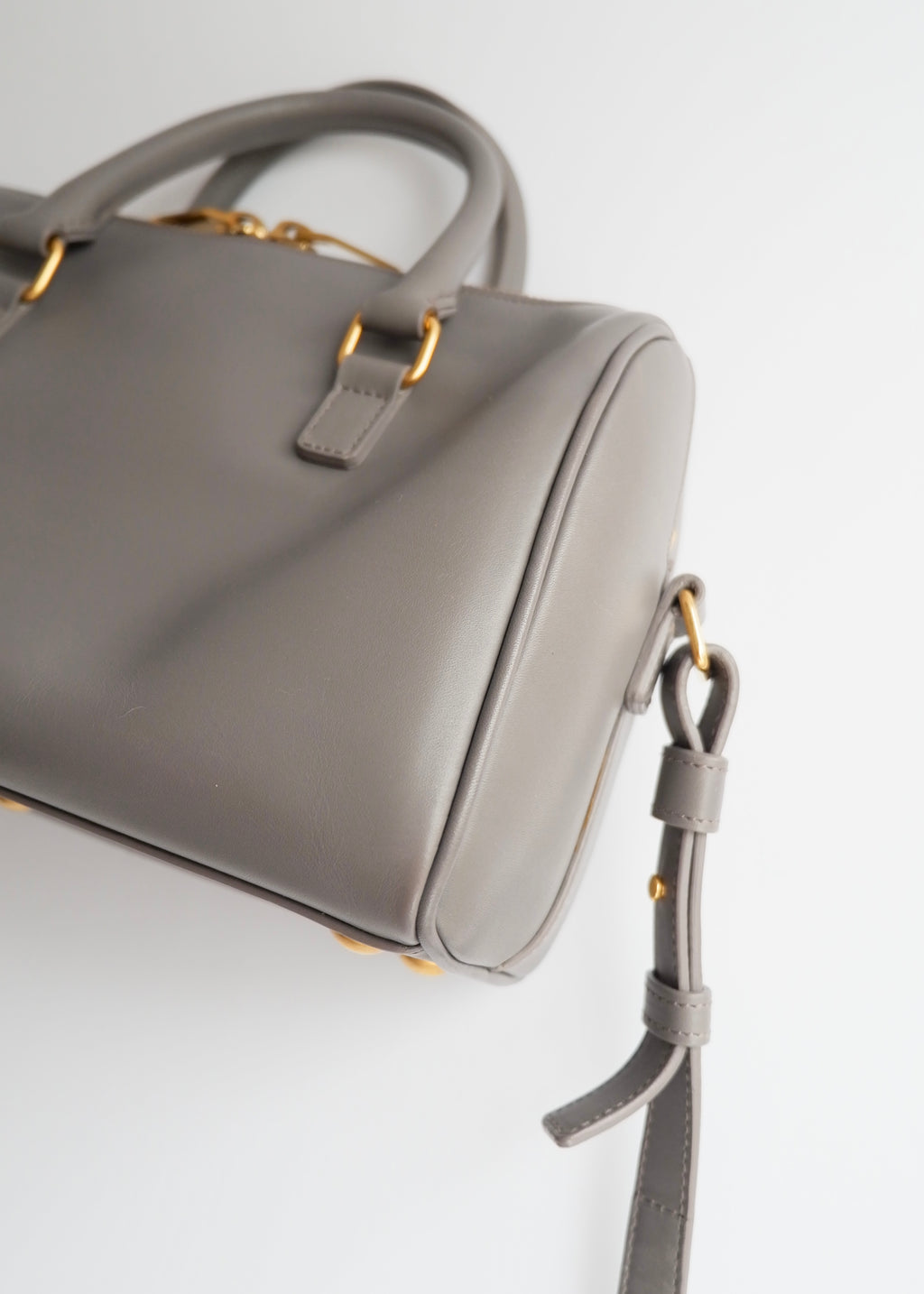 Authentic Preowned Saint Laurent Grey Leather Baby Two Way Duffle