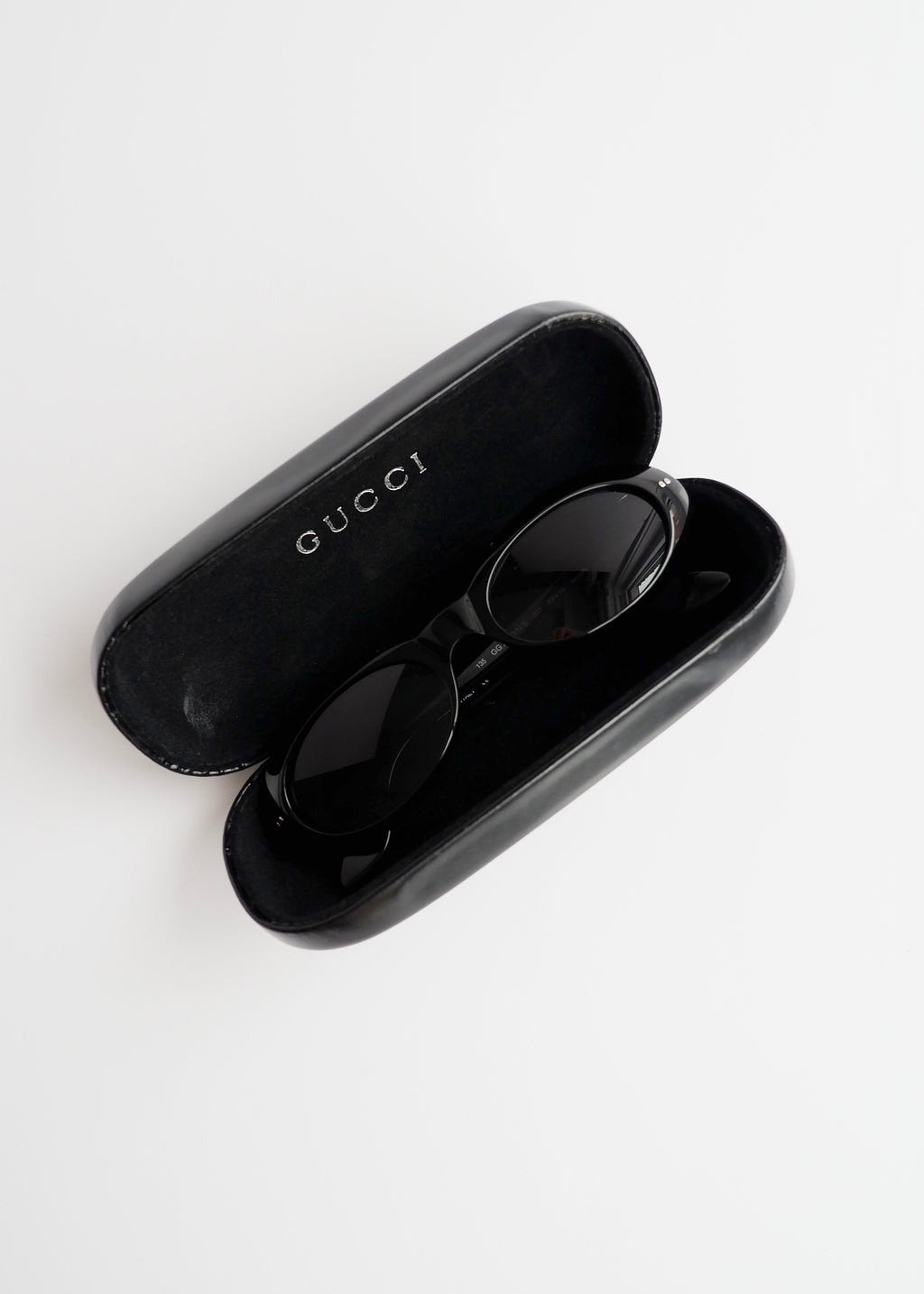 Authentic Preowned Vintage Gucci Black Round Frame G Logo Sunglasses