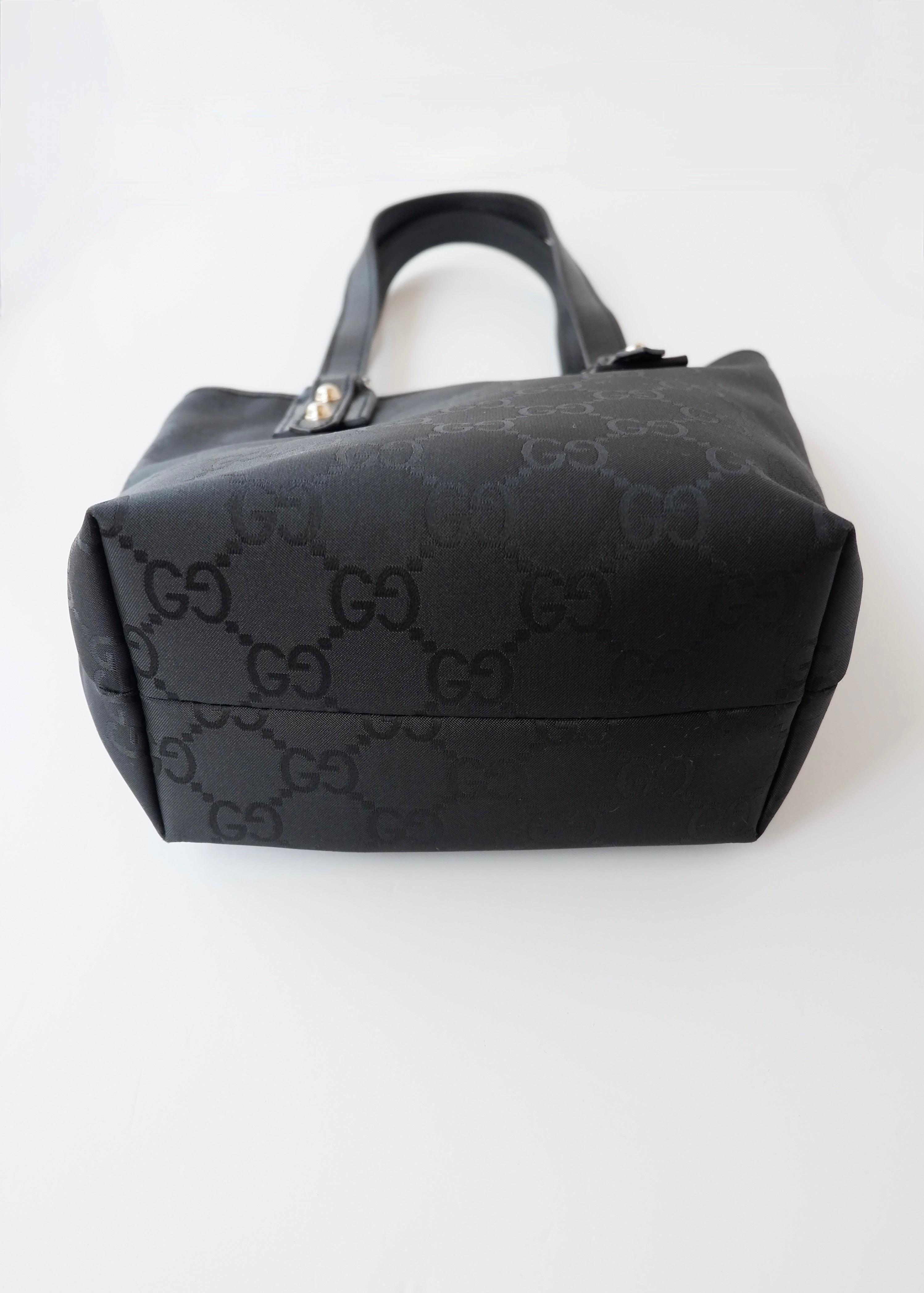 Preowned Gucci Black Large GG Canvas/Leather Shoulder Tote