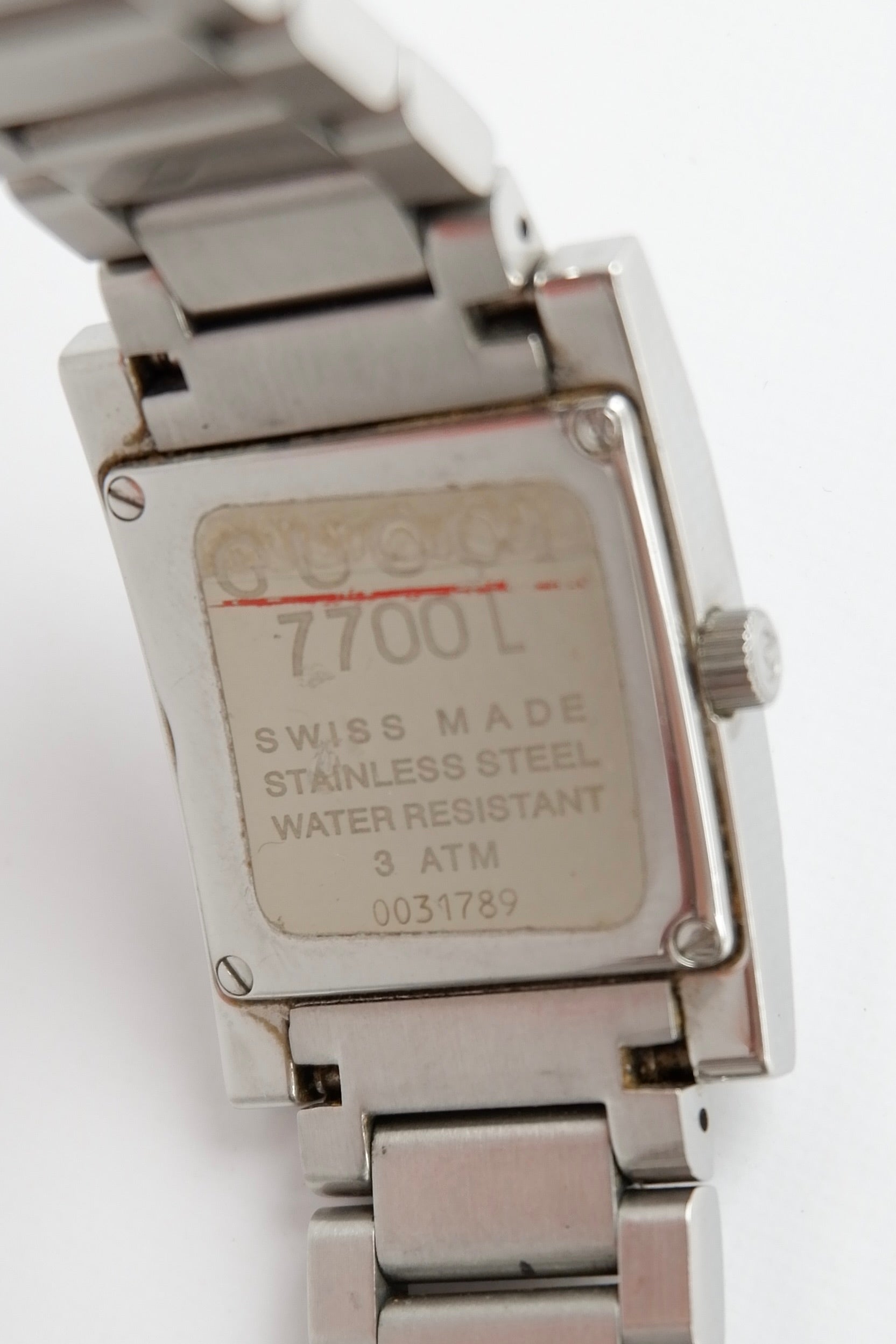Authentic Preowned Vintage Gucci Silver Stainless  Steel Square Face Watch