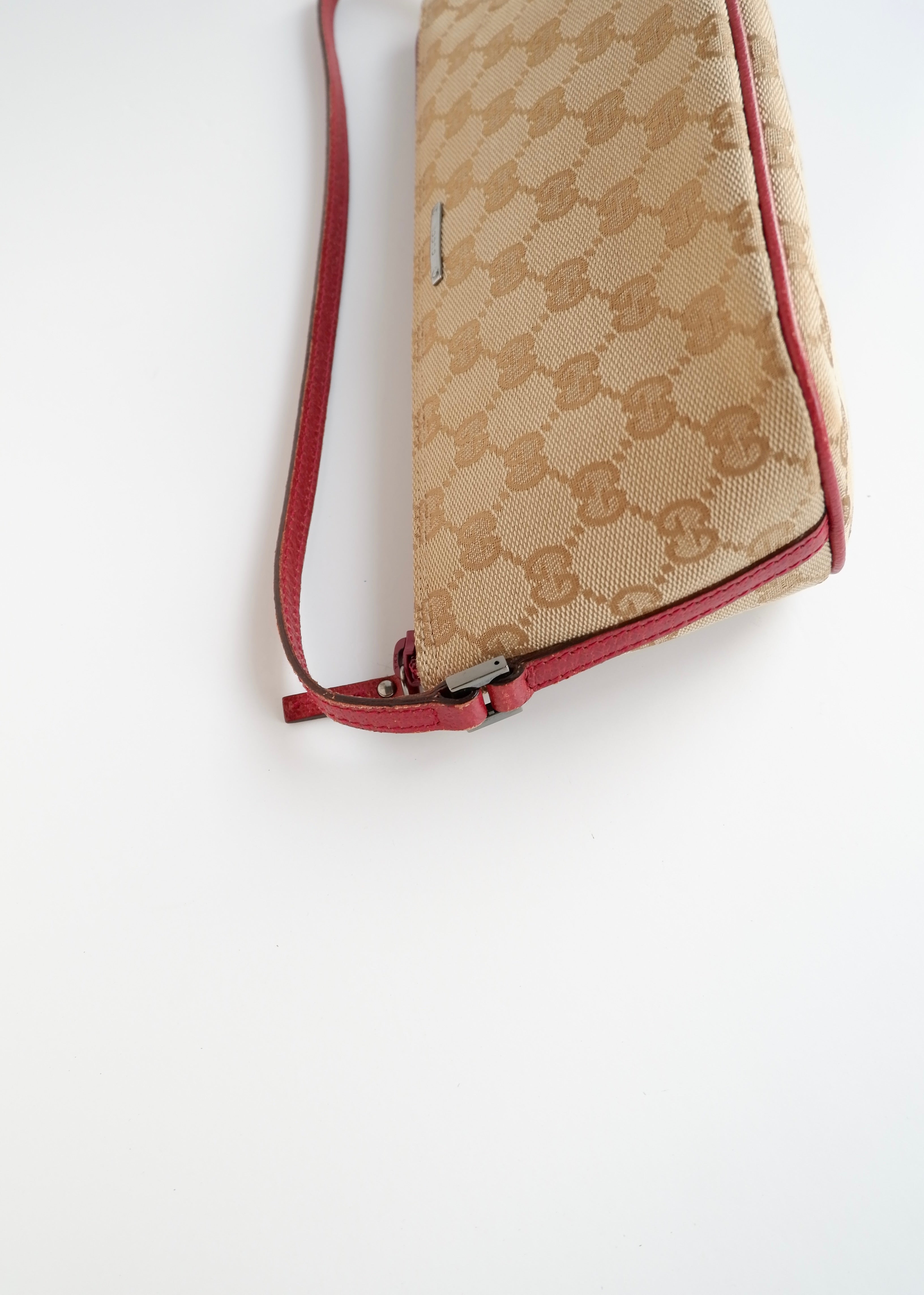 Authentique Pochette Bateau Gucci Beige/Bordeaux d'occasion