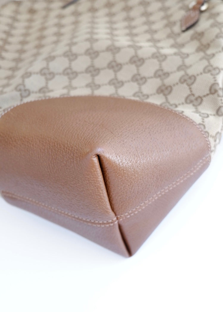 Preowned Gucci Brown GG Canvas Bowler Shoulder Bag
