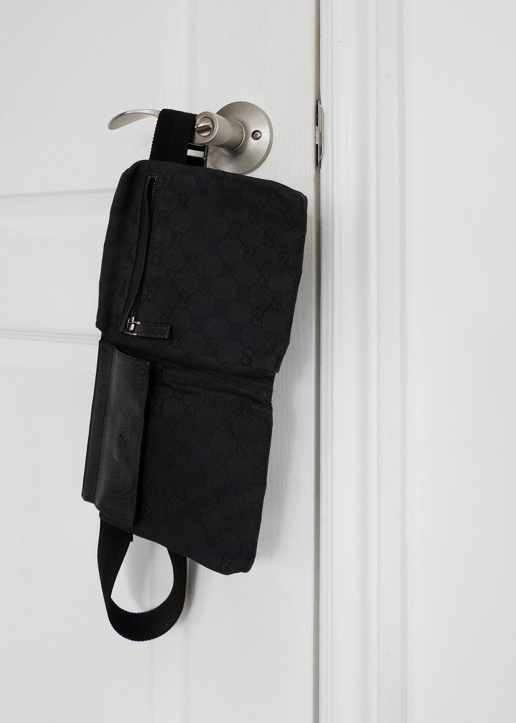 Authentic Preowned Gucci Black GG Canvas Belt Bag