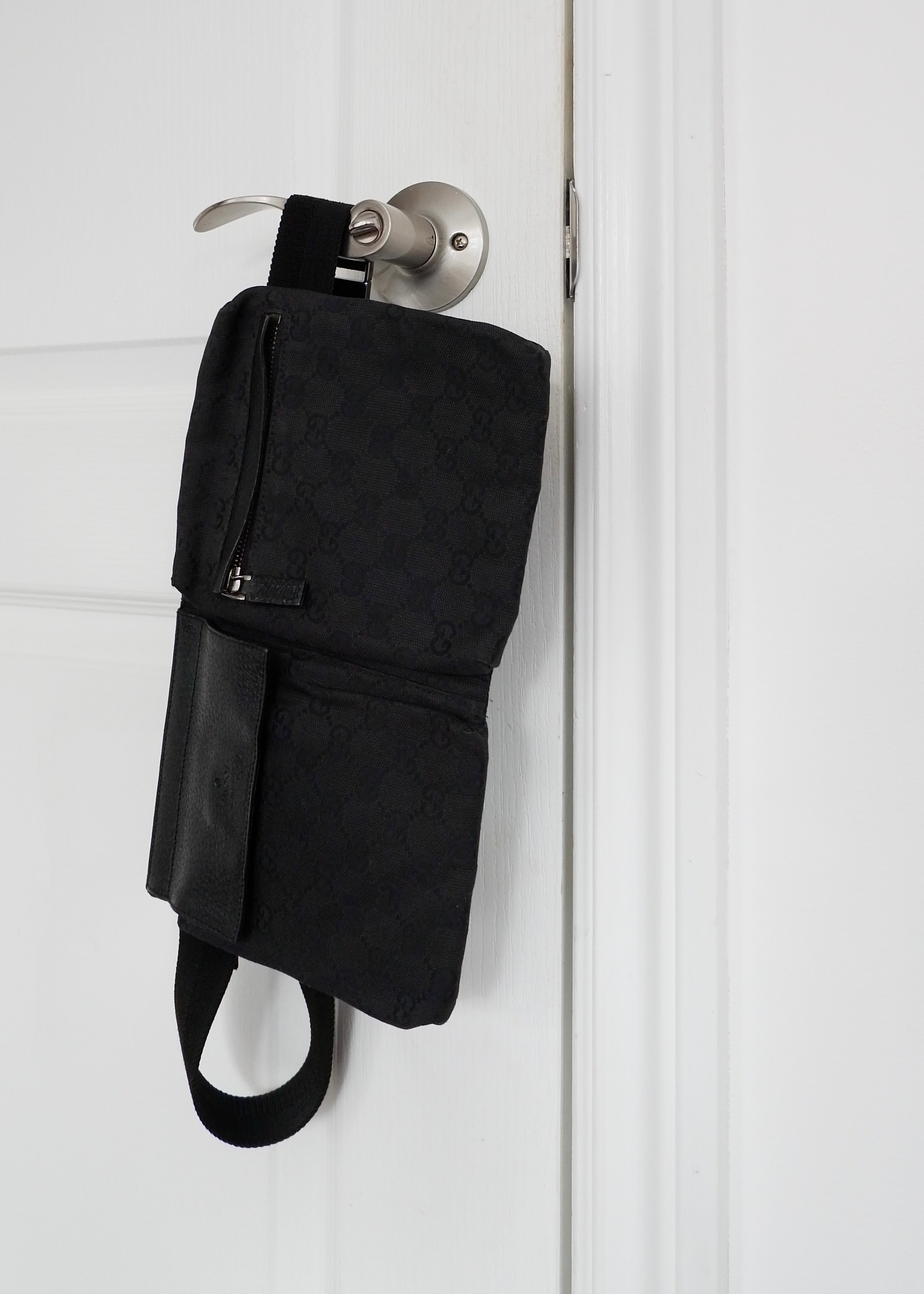Authentic Preowned Gucci Black GG Canvas Belt Bag