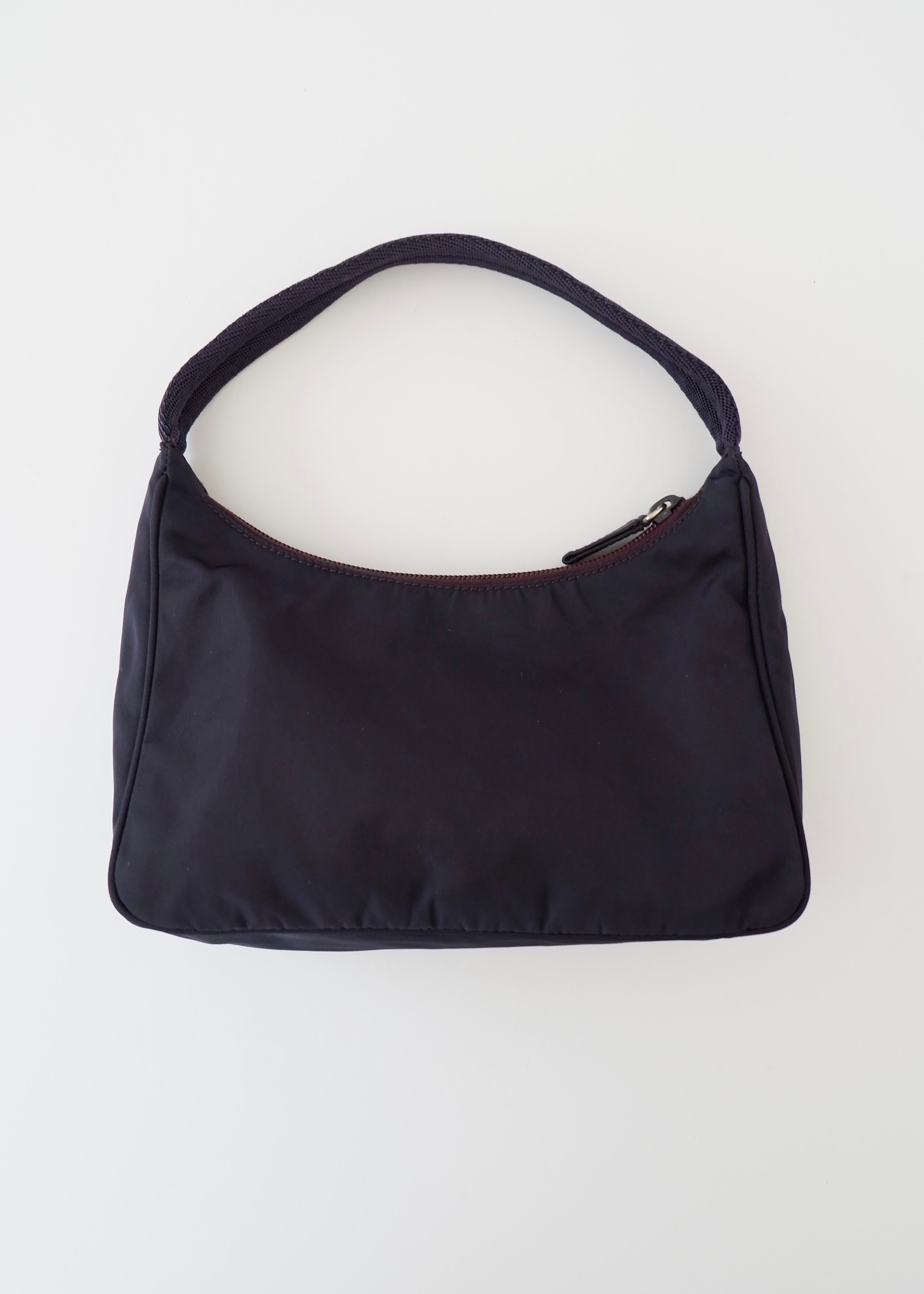 Authentic Preowned Prada Dark Purple Nylon Shoulder Bag