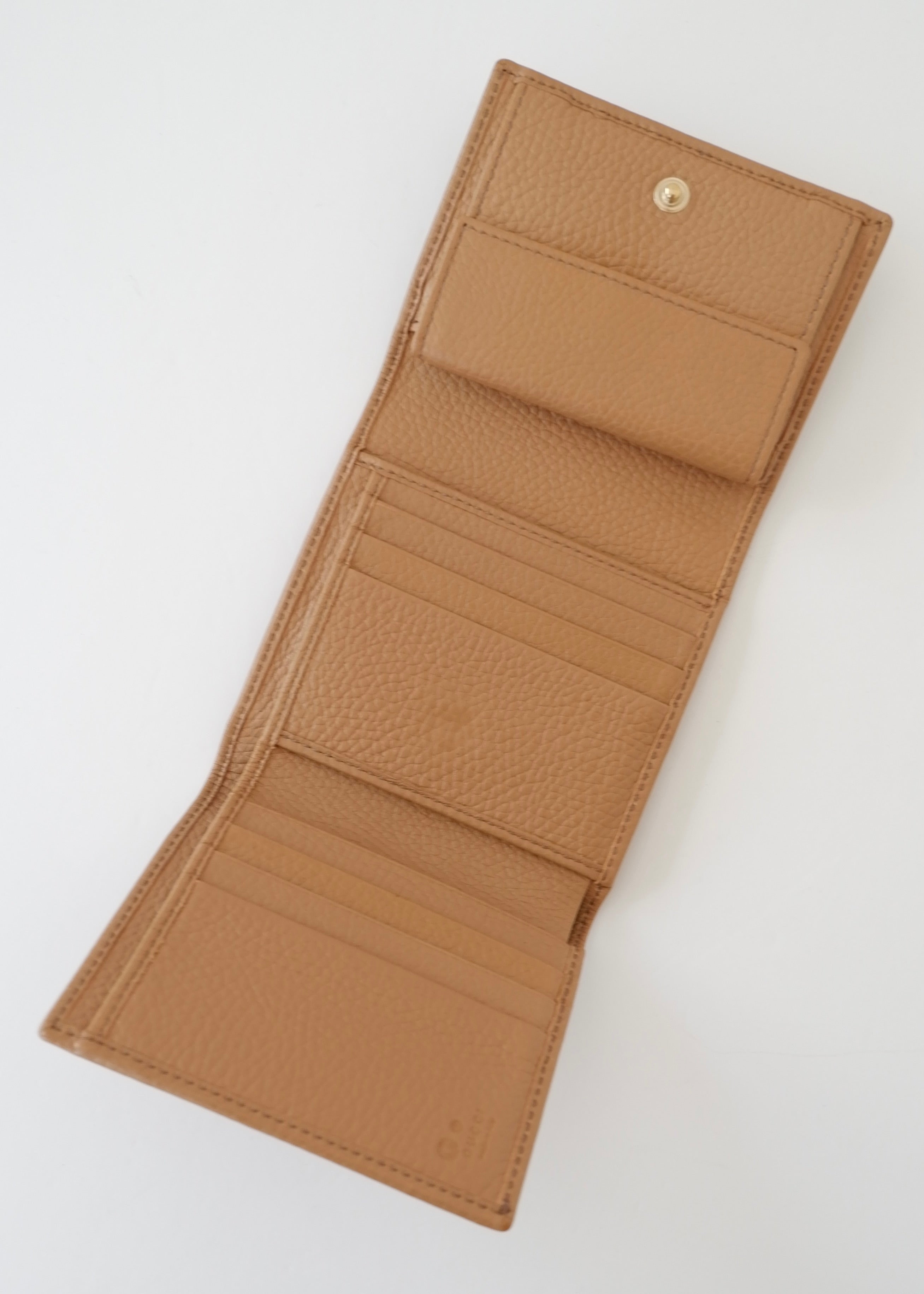 Authentic Preowned Gucci Beige Leather Bi - Fold Wallet