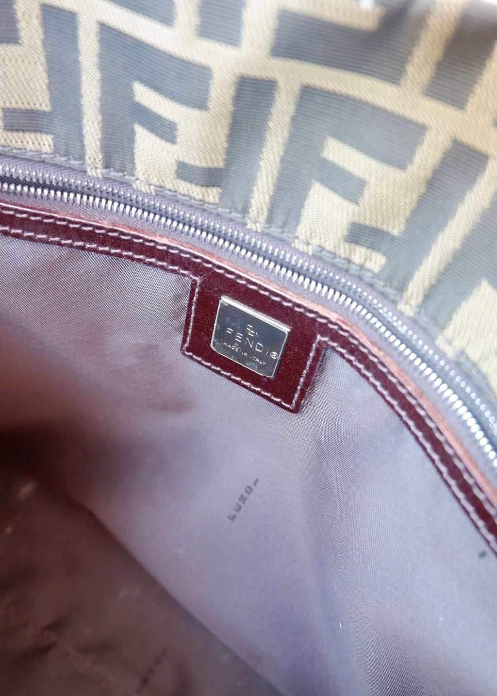 Preowned Vintage Fendi Brown Zucca Canvas Shoulder Tote