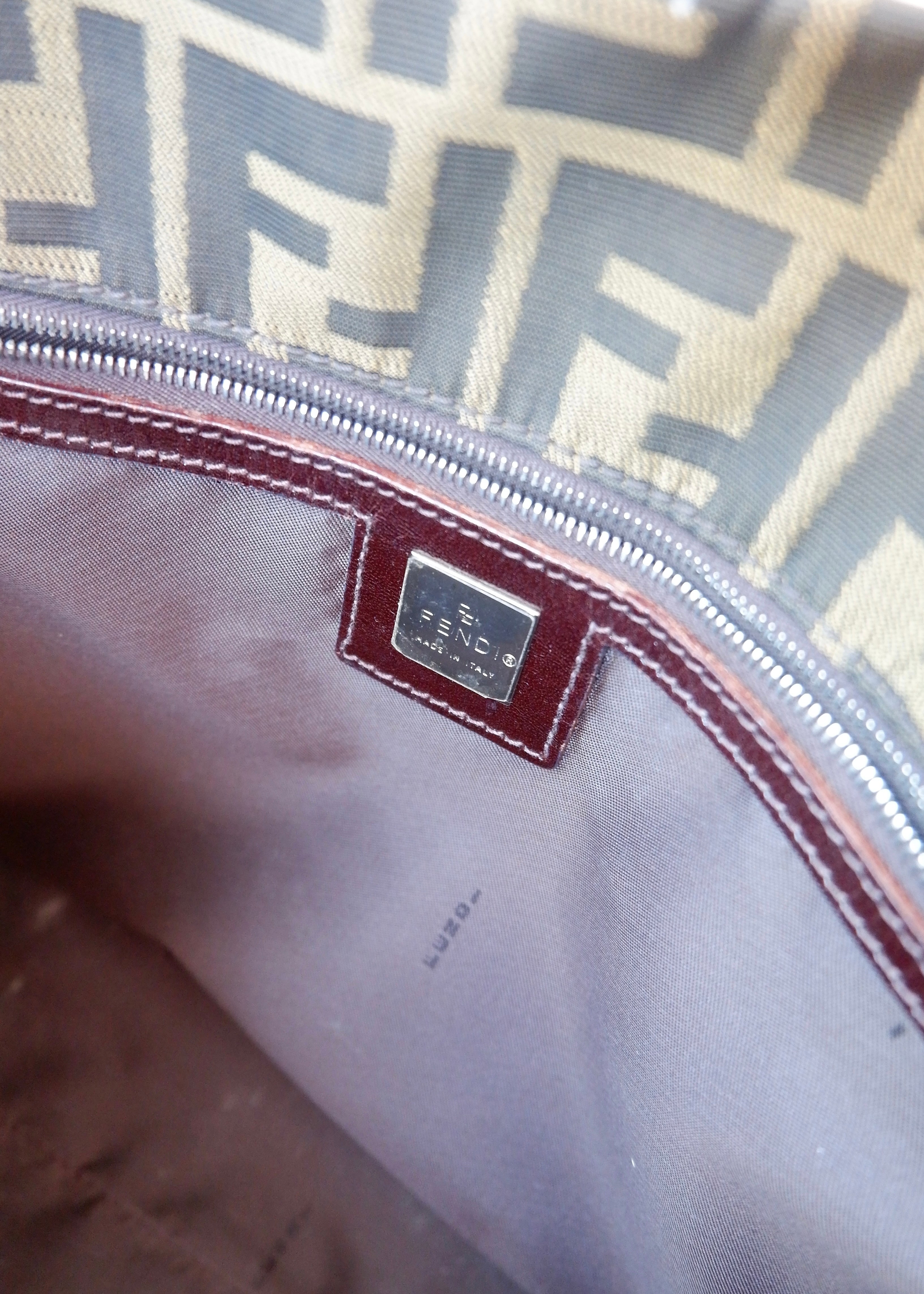 Preowned Vintage Fendi Brown Zucca Canvas Shoulder Tote