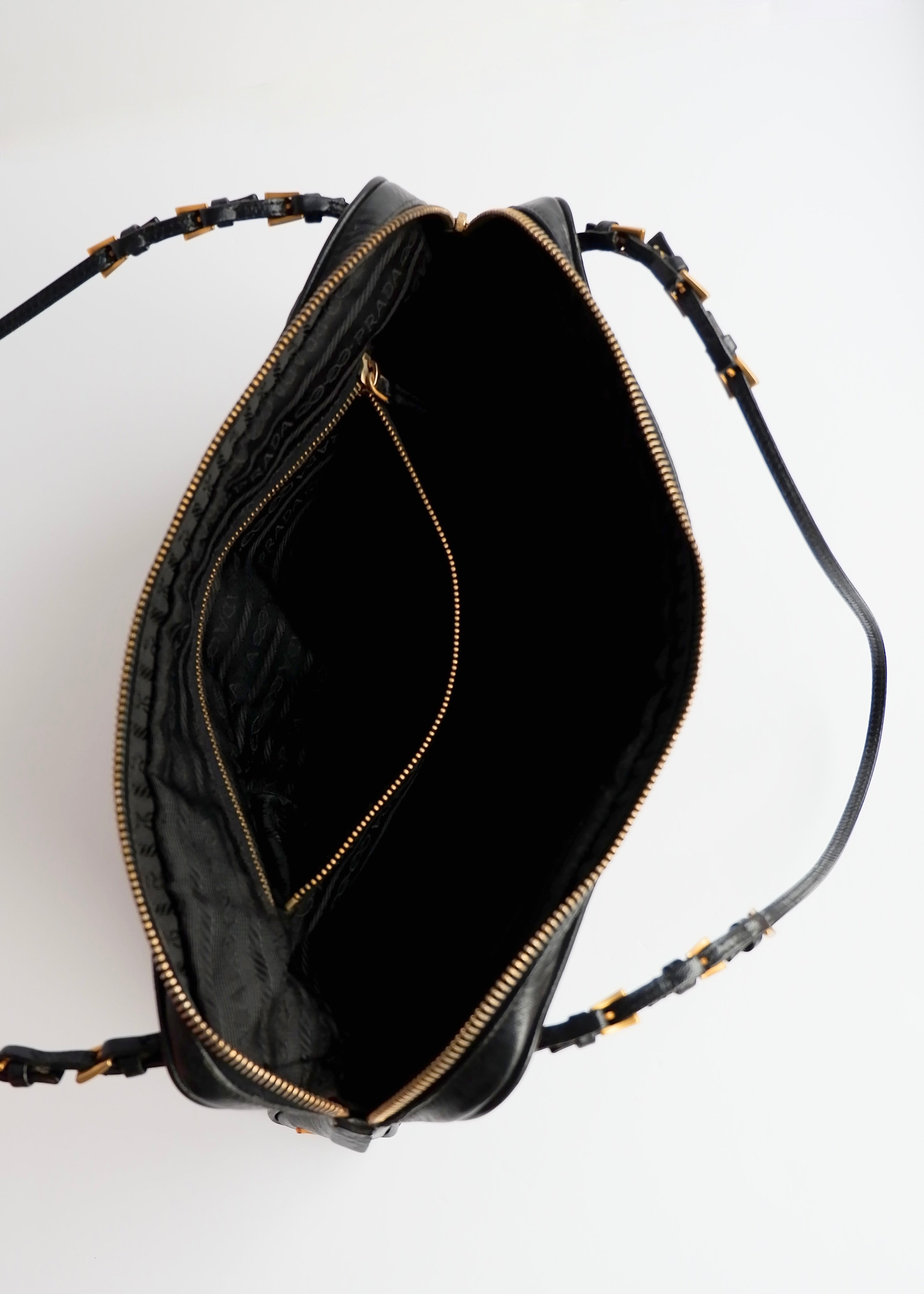 Authentic Preowned Prada Nylon/Leather Black Thin Strap Shoulder Bag GWH