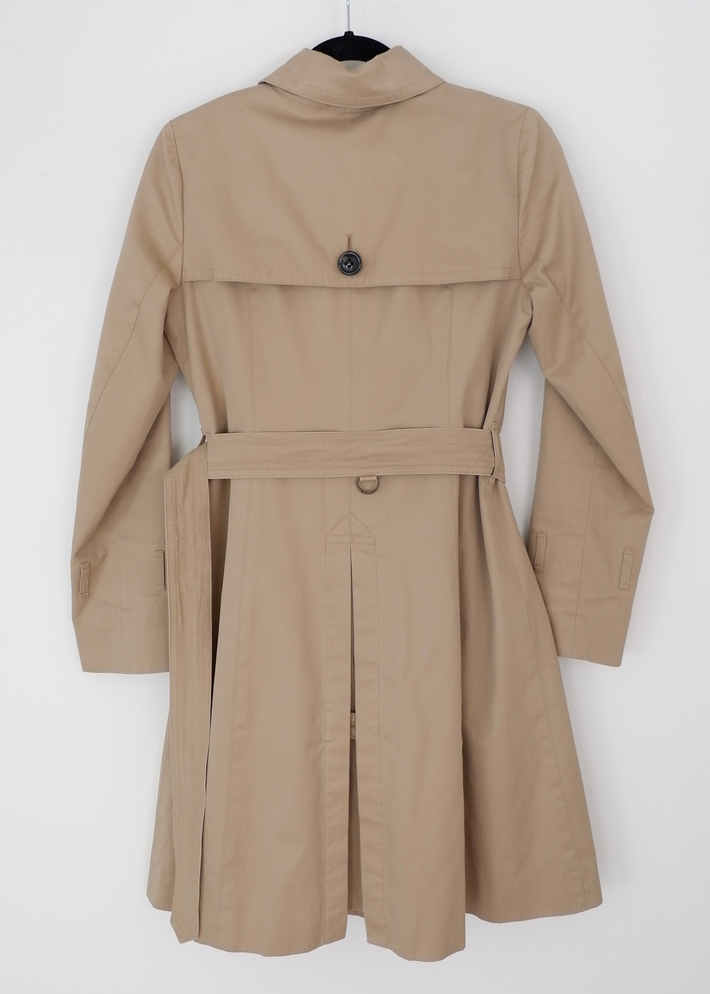 Trench-coat mi-long beige Burberry d'occasion authentique - T.S