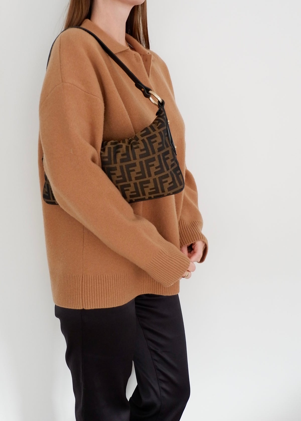 Preowned Fendi Brown Zucca Hobo Shoulder Bag