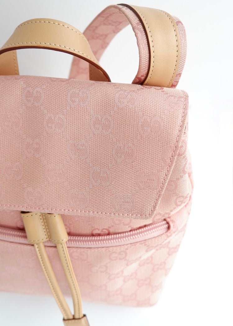 Preowned Vintage Gucci Pink GG Canvas Mini Backpack