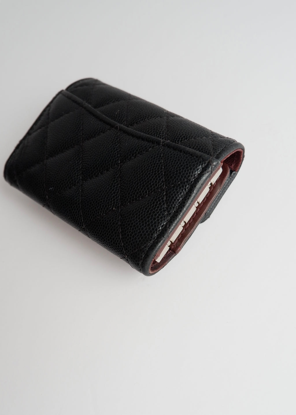 Authentic Preowned Chanel Black Caviar Leather Key Case/ Card Holder