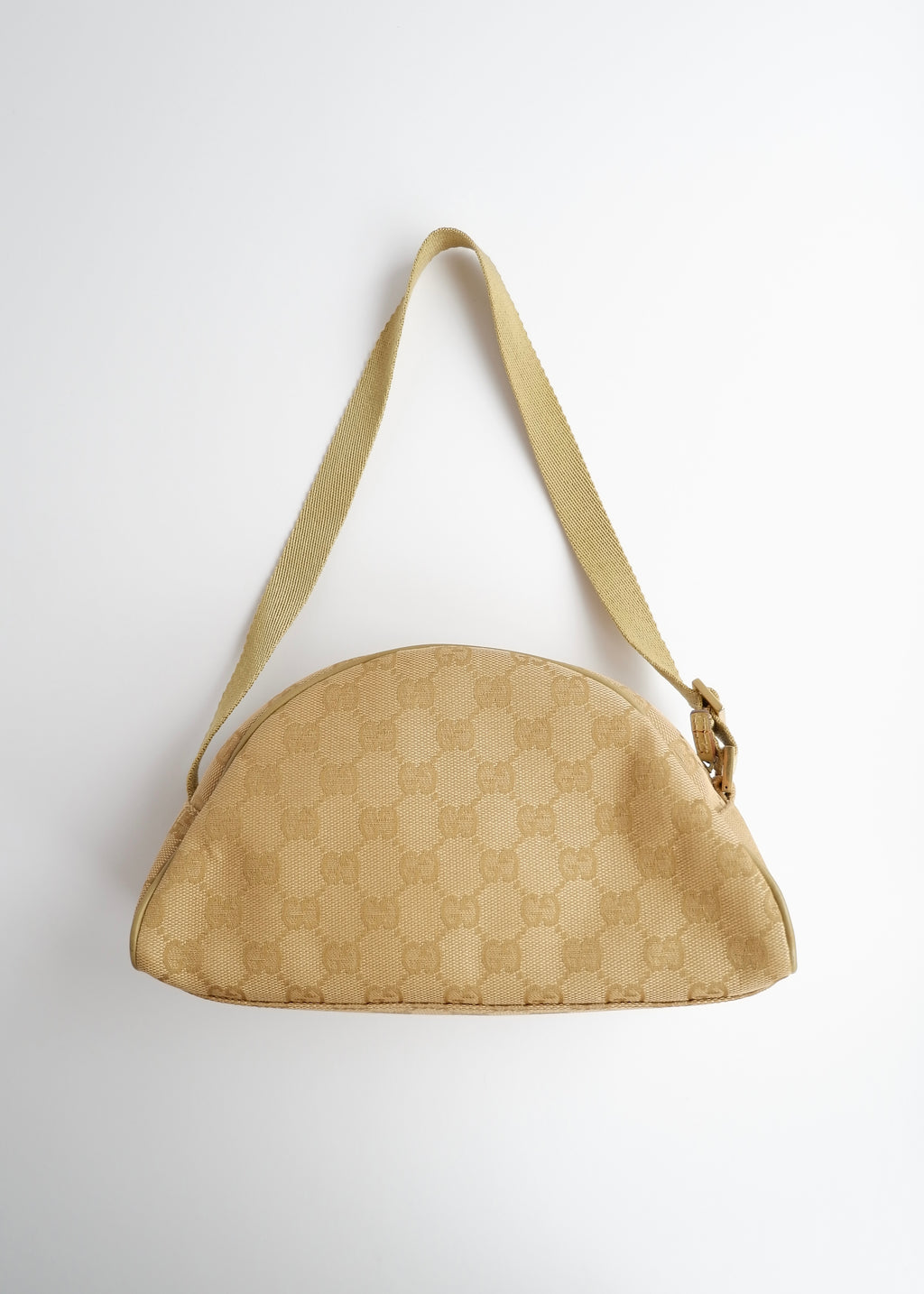 Authentic Preowned Gucci Green GG Canvas Half Moon Shoulder Bag