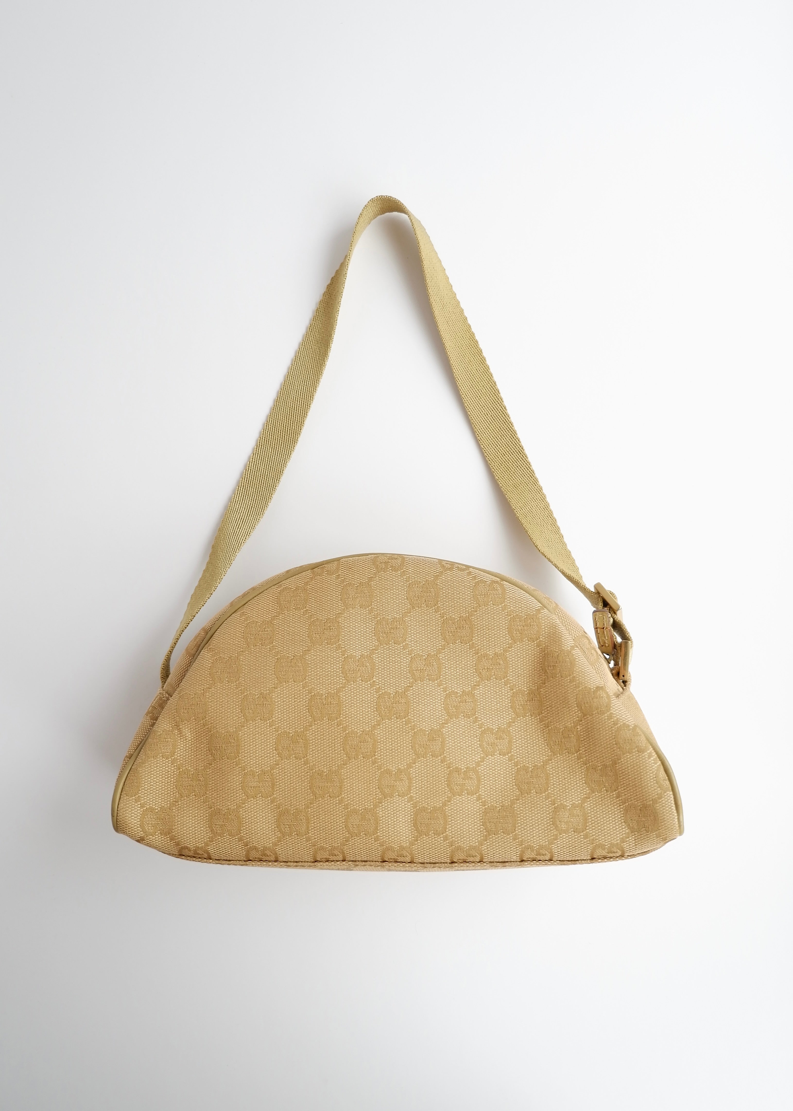 Authentic Preowned Gucci Green GG Canvas Half Moon Shoulder Bag