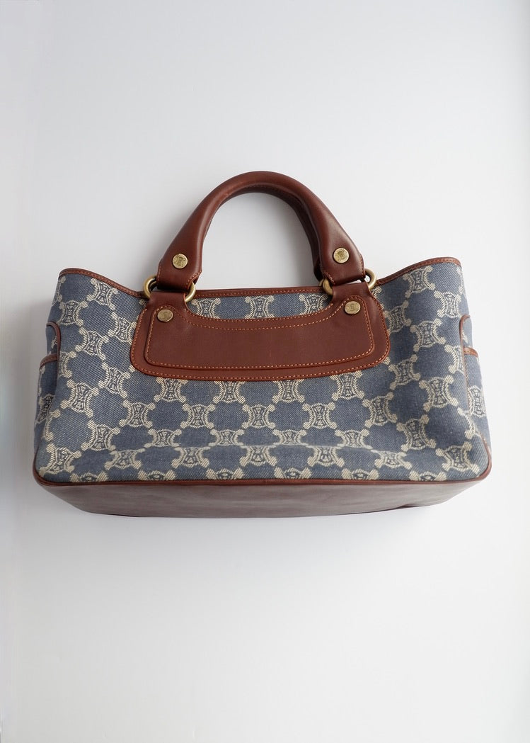 Authentic Preowned Vintage Celine Blue Denim Triomphe Boogie Bag