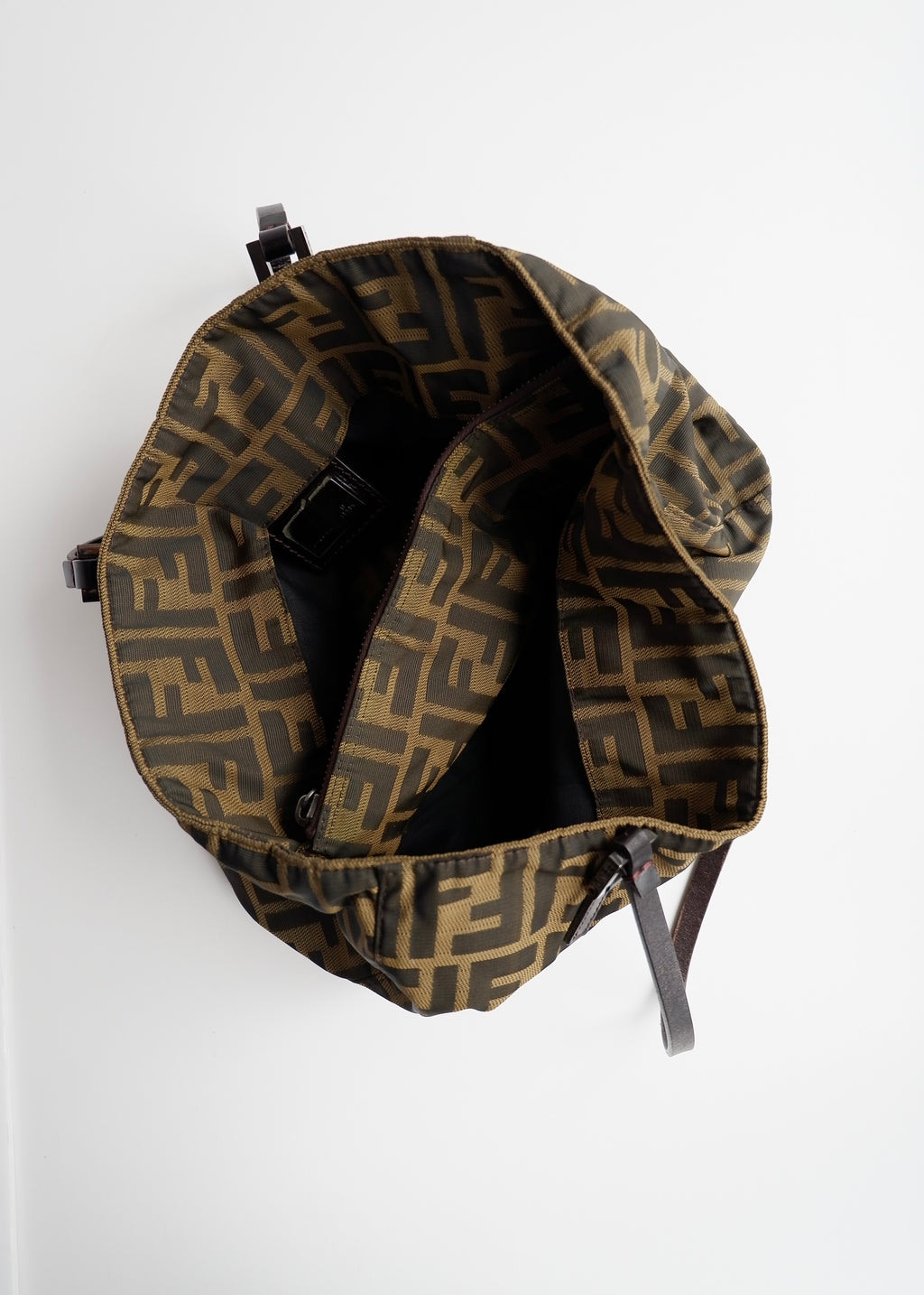Authentic Preowned Vintage Fendi Brown Zucca Canvas Handbag