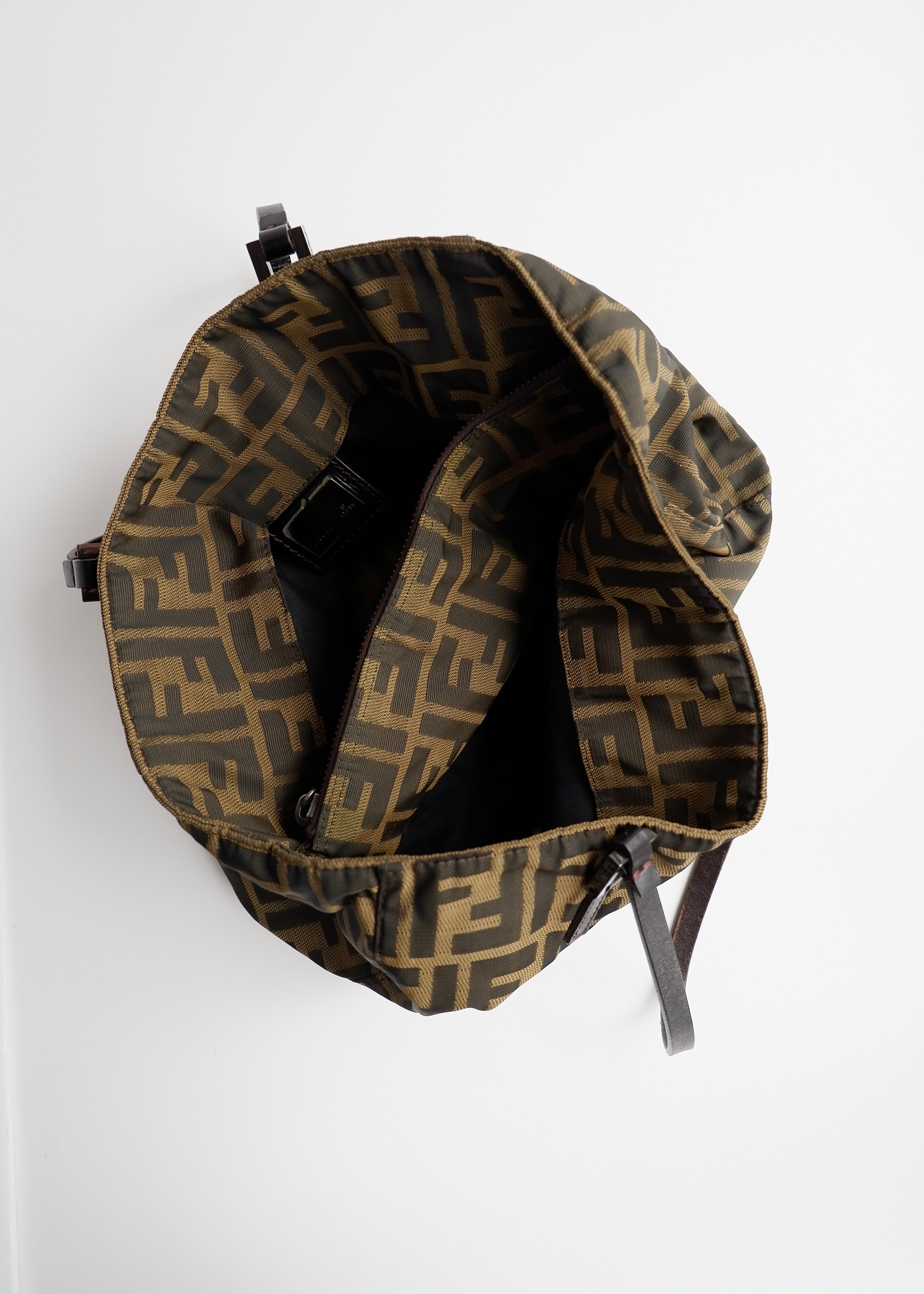 Authentic Preowned Vintage Fendi Brown Zucca Canvas Handbag