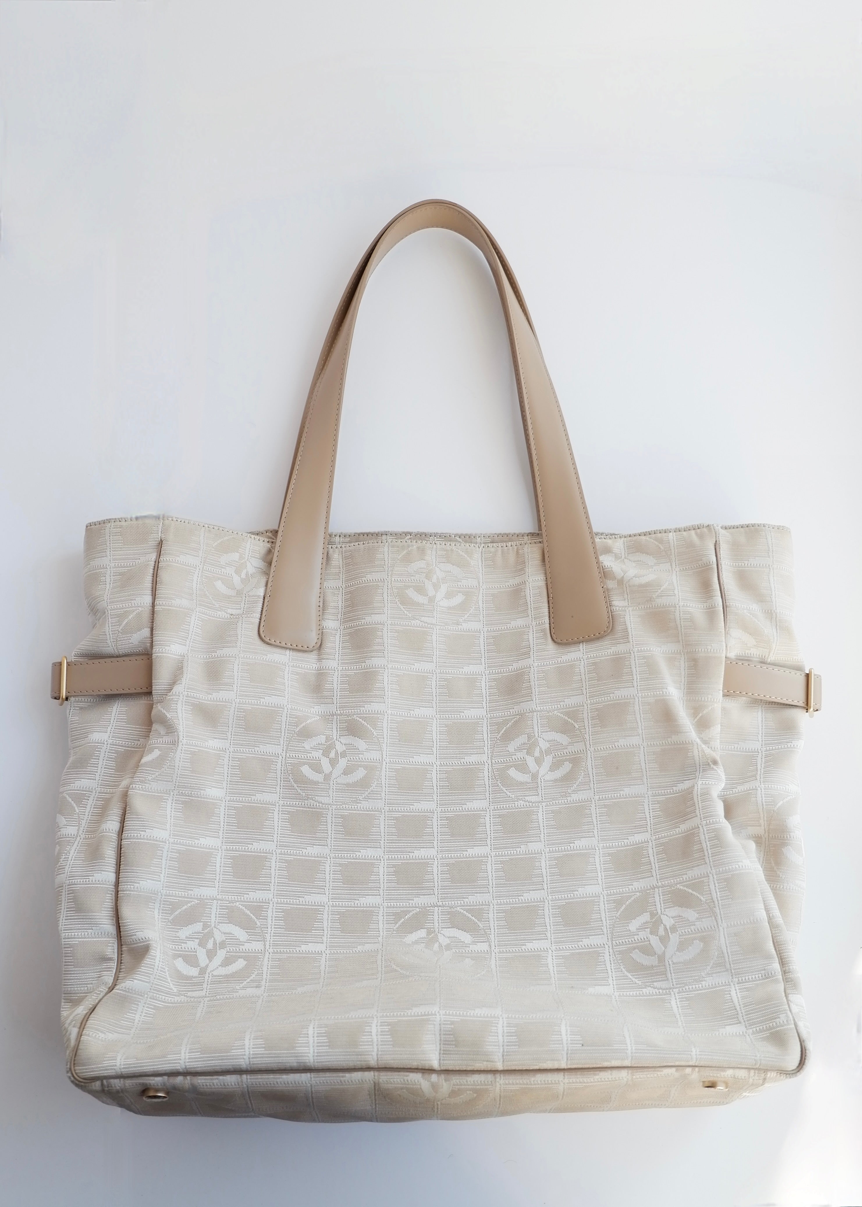 Authentic Preowned Chanel Beige Canvas New Travel Line Tote Bag