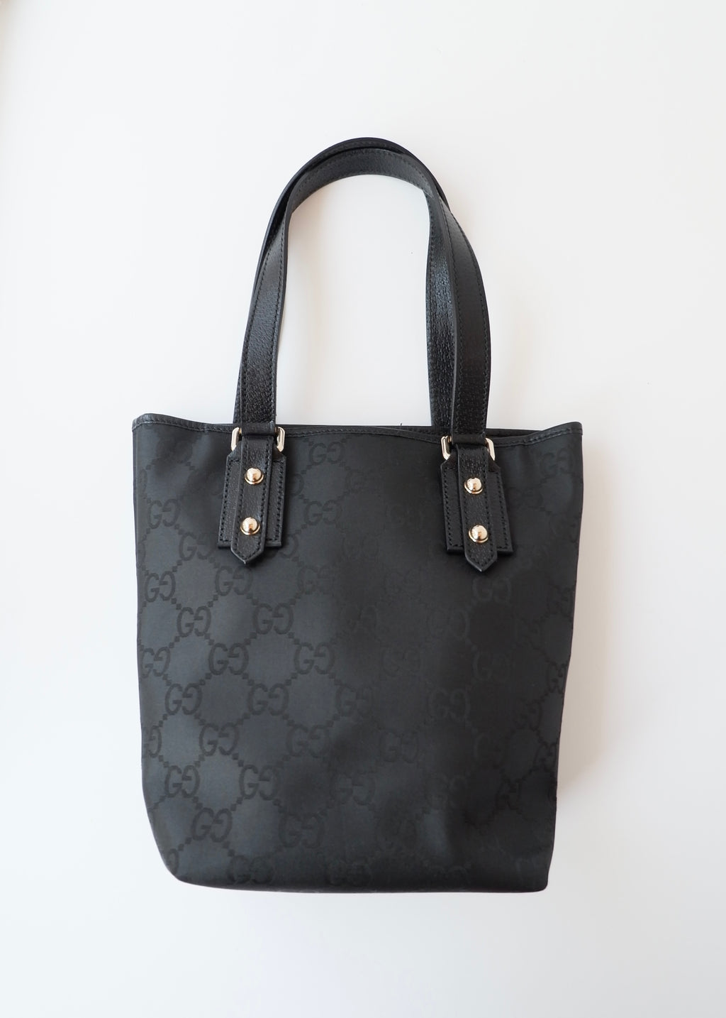 Preowned Gucci Black Large GG Canvas/Leather Shoulder Tote