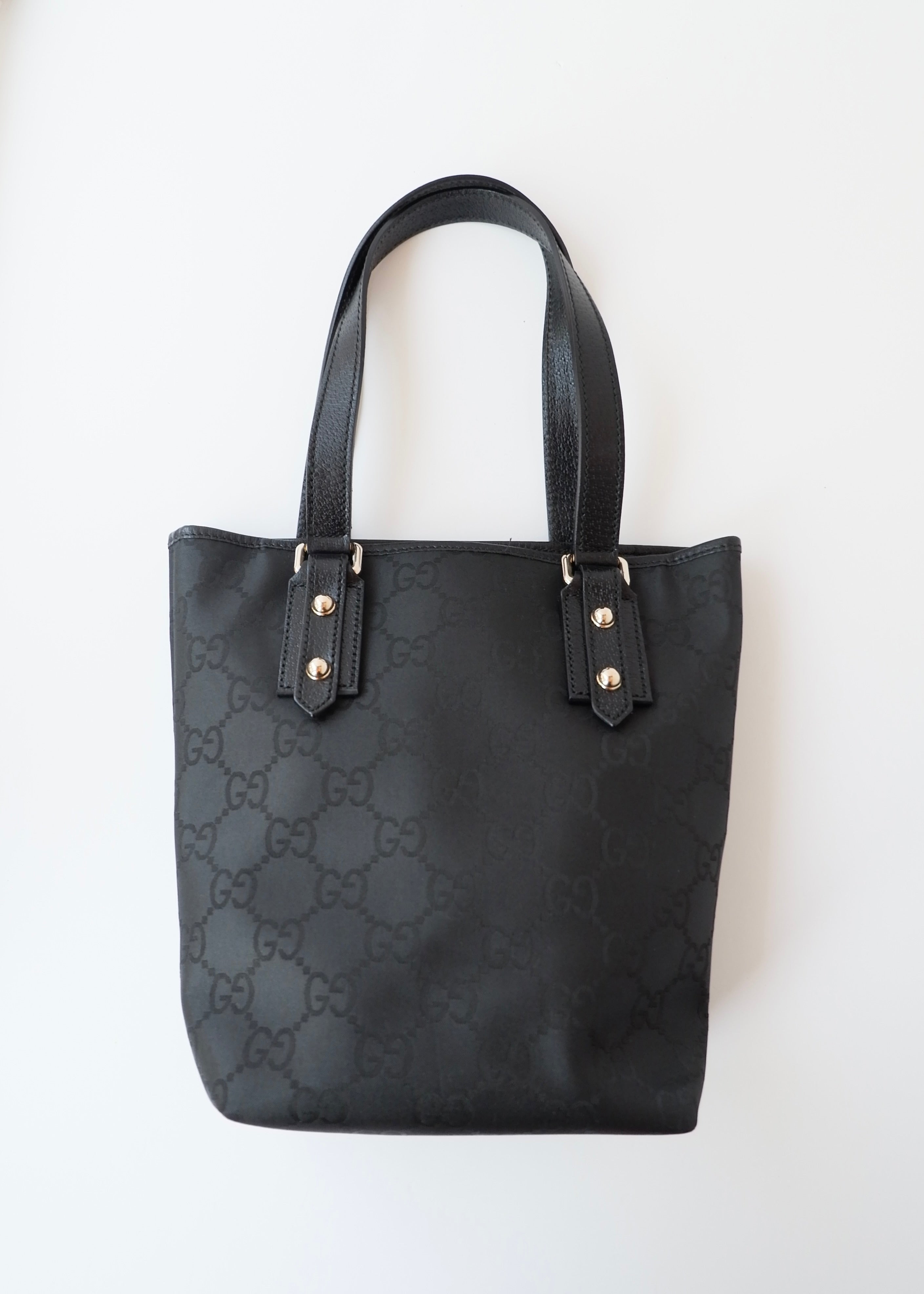 Preowned Gucci Black Large GG Canvas/Leather Shoulder Tote