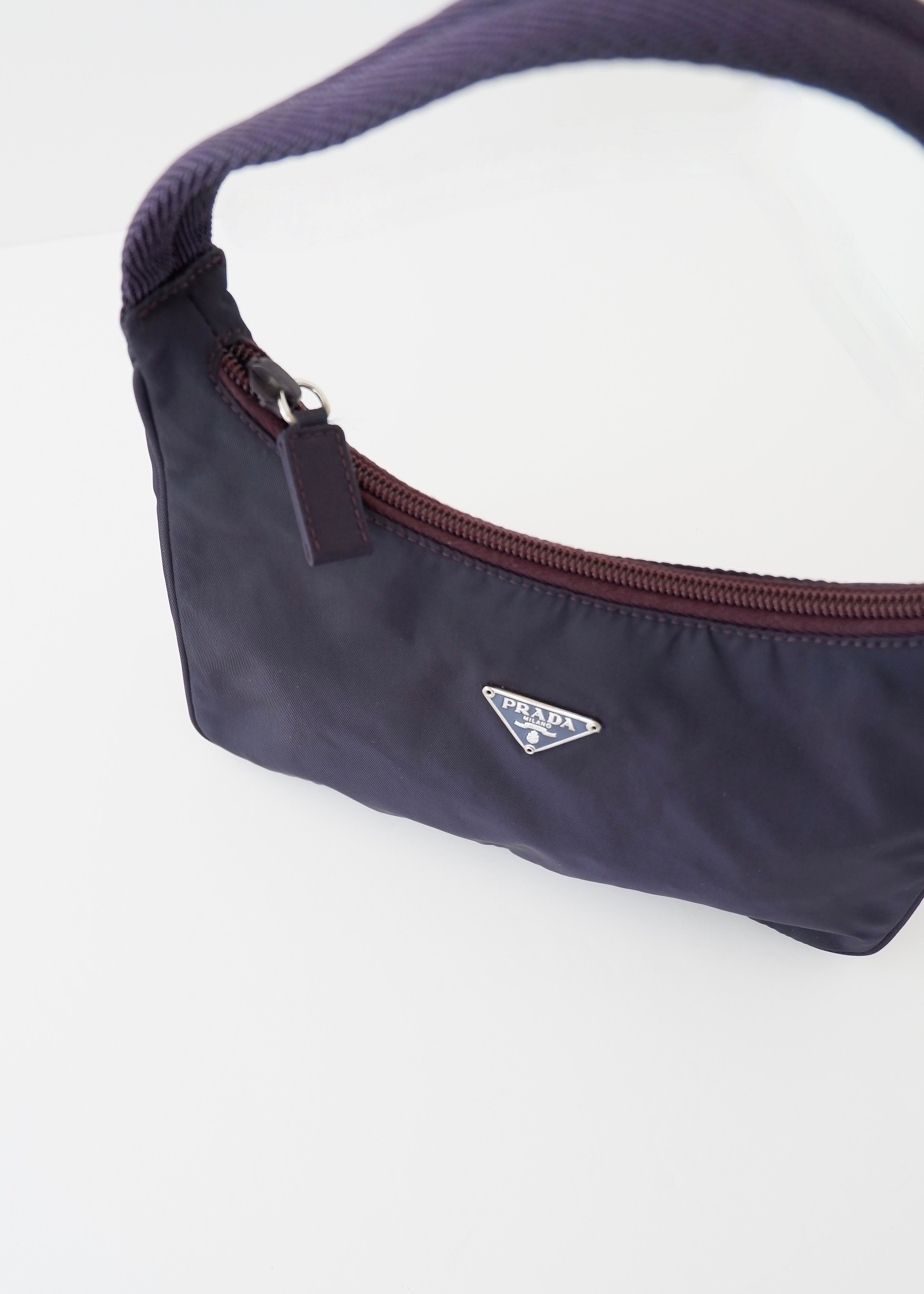 Authentic Preowned Prada Dark Purple Nylon Shoulder Bag