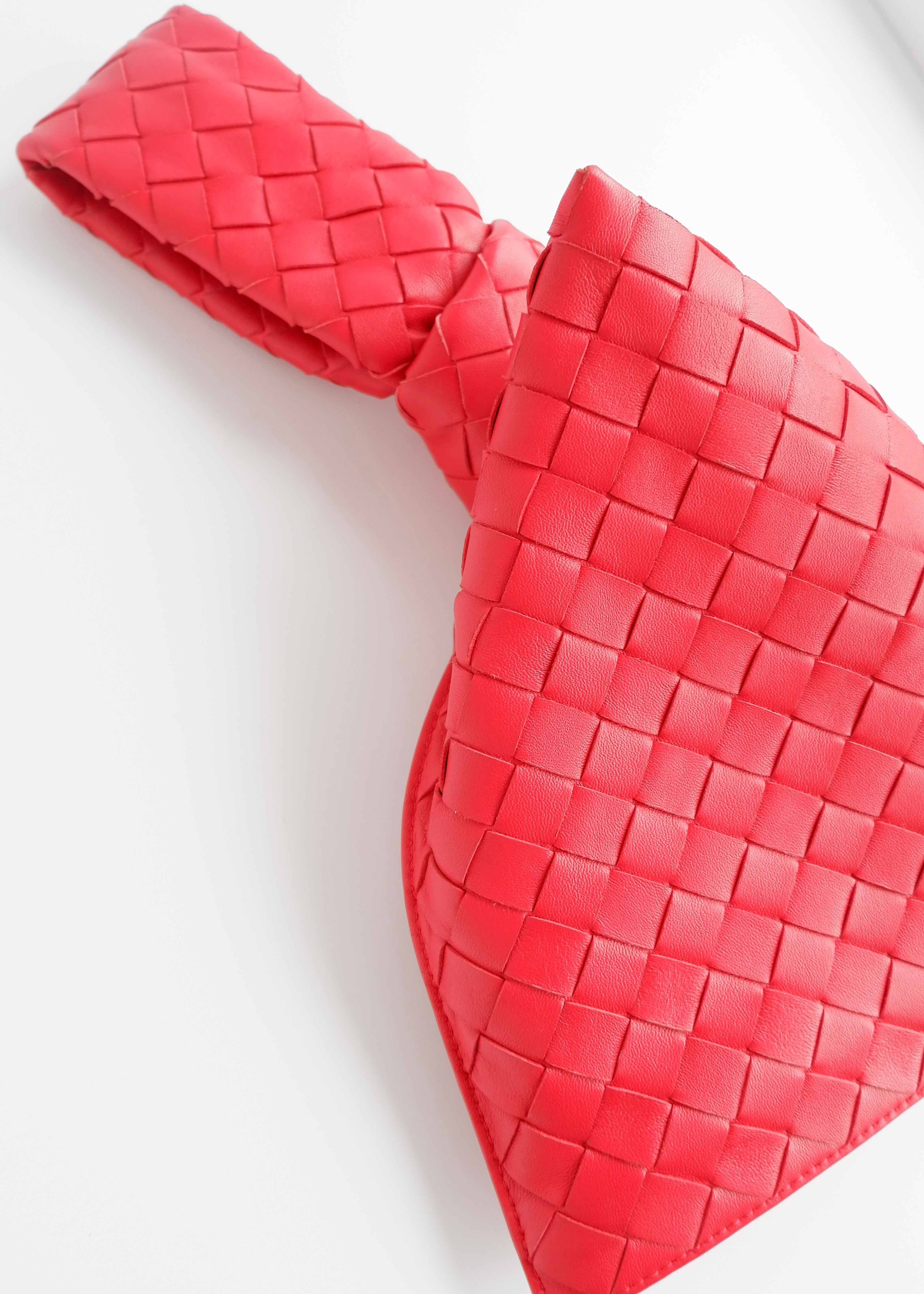 Authentic Preowned Bottega Veneta Red Woven Leather The Twist Bag