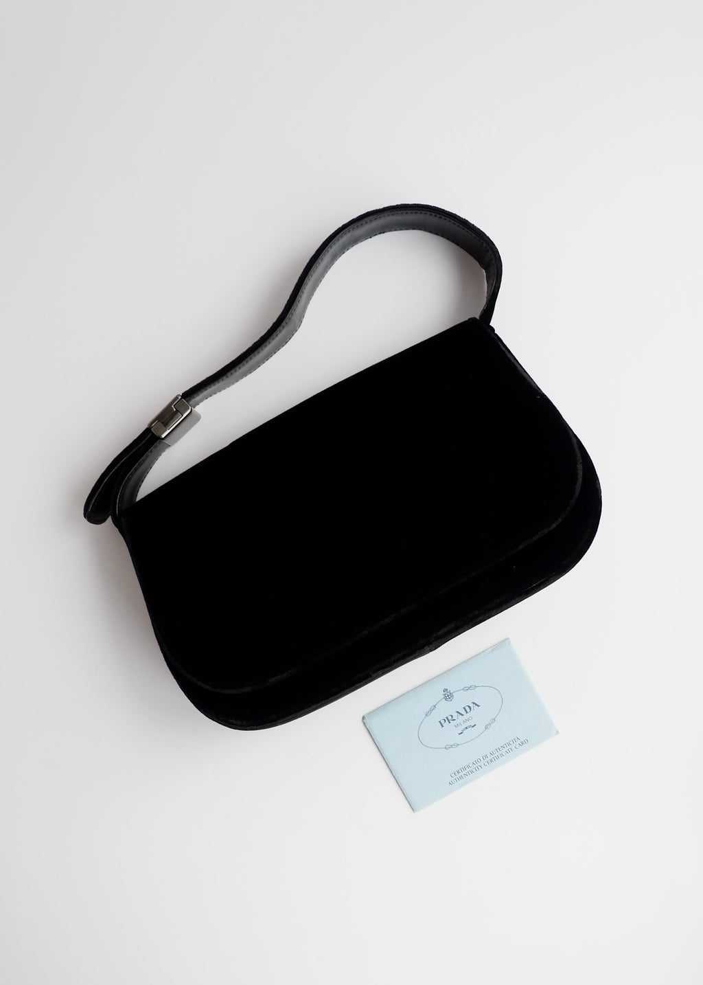 Authentic Preowned Prada Black Velvet Shoulder Bag