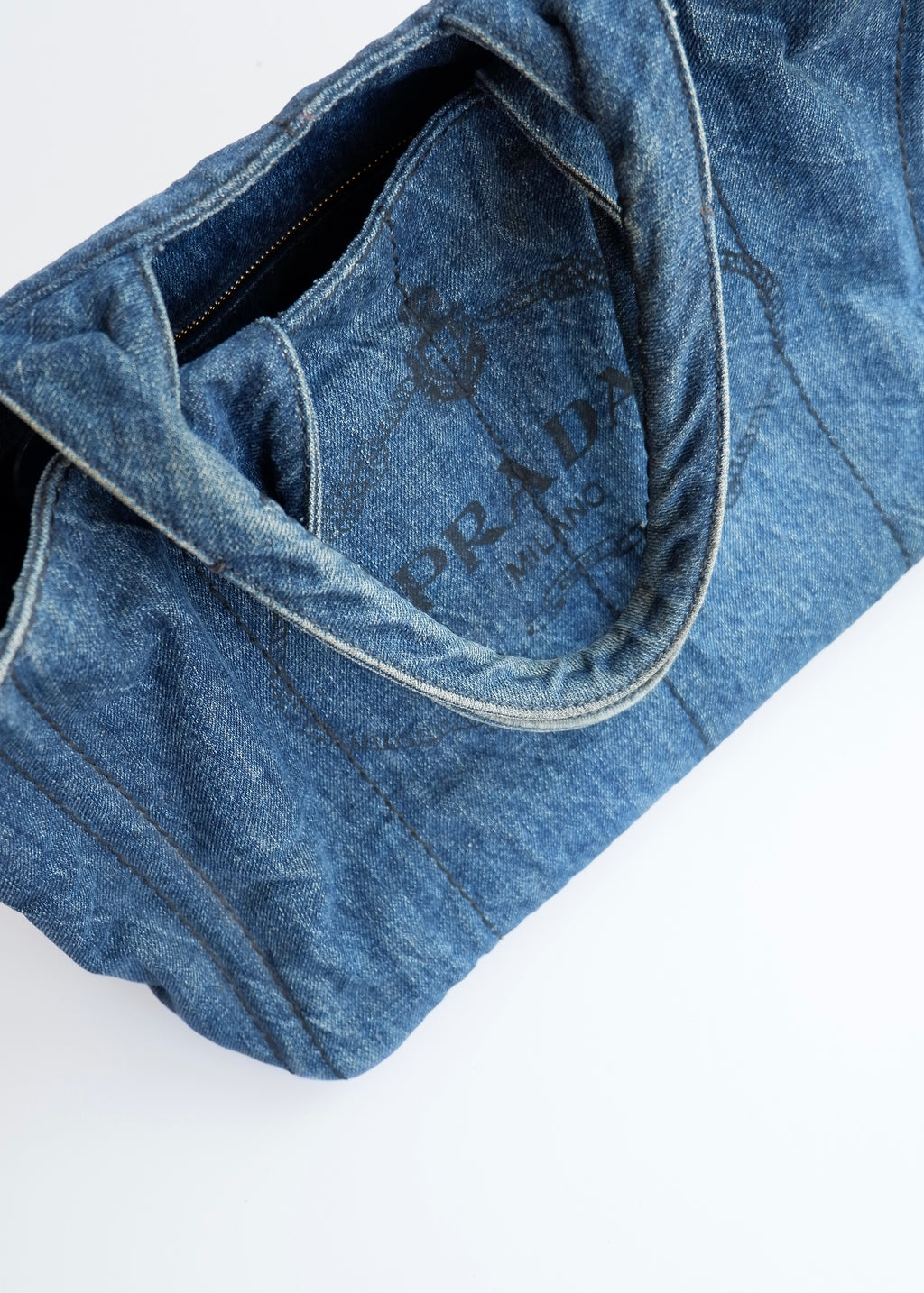 Authentic Preowned Prada Navy Denim Canapa Tote Bag