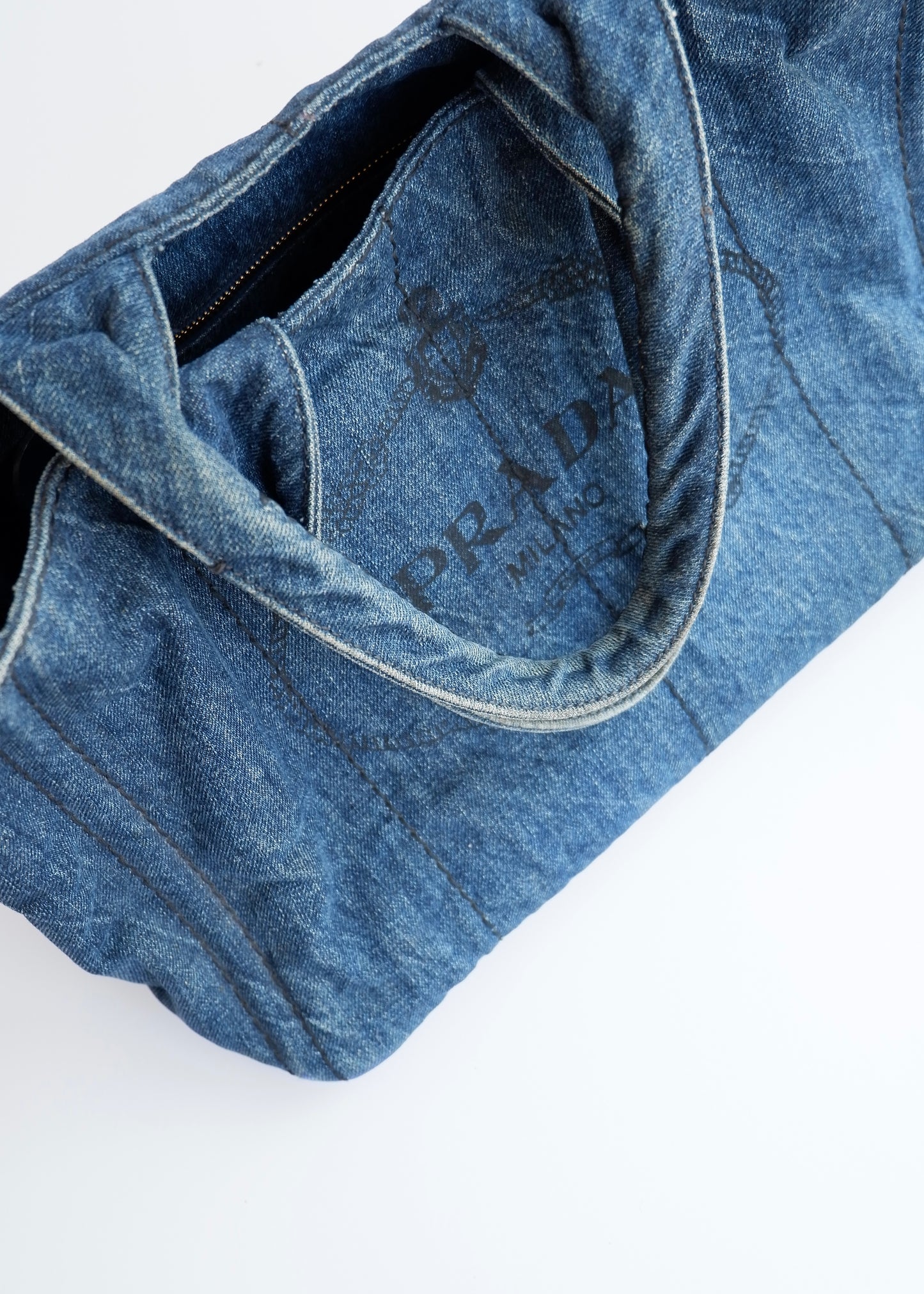 Authentic Preowned Prada Navy Denim Canapa Tote Bag