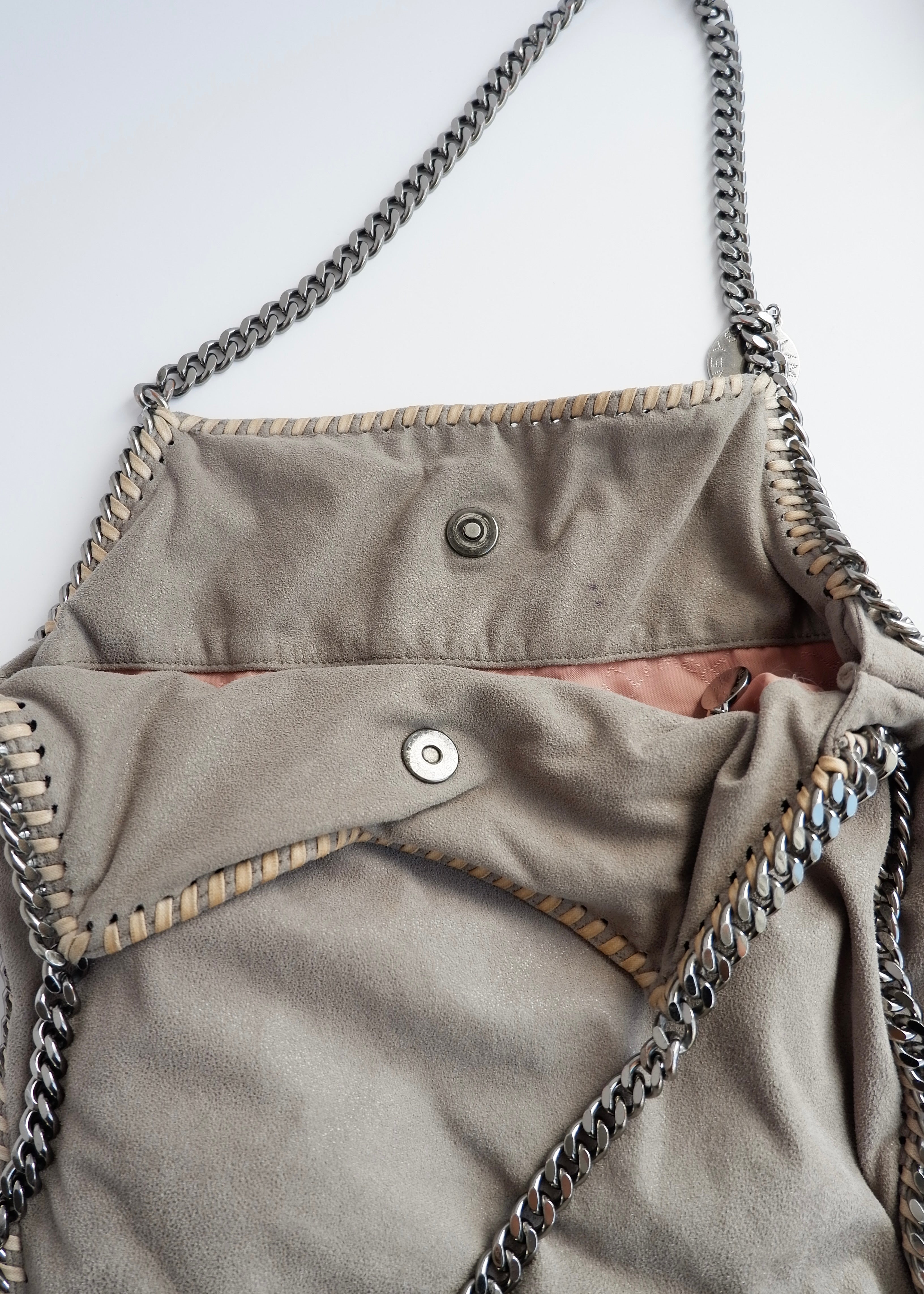 Sac porté épaule Stella McCartney Falabella en tissu gris authentique d'occasion