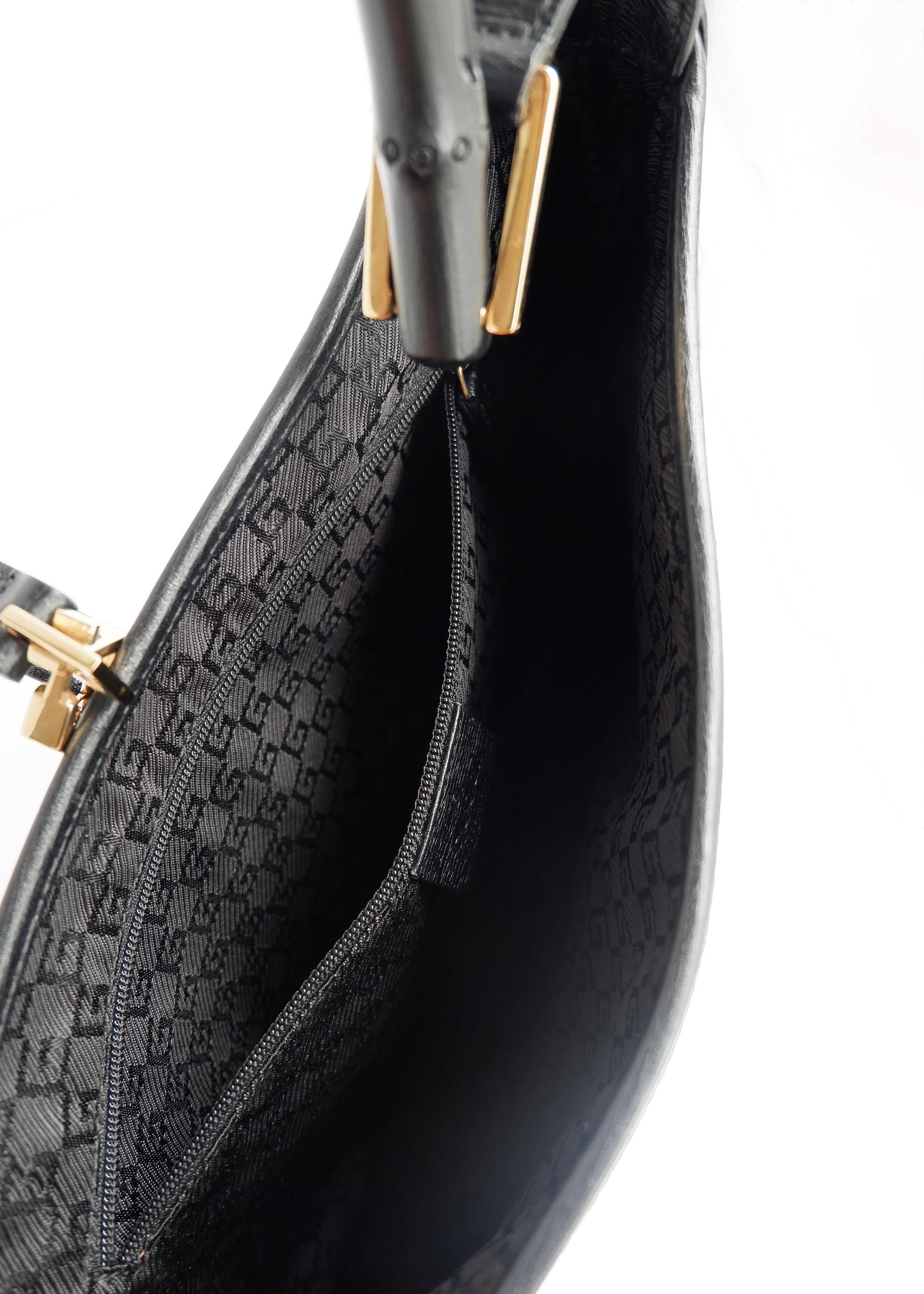 Authentic Preowned Gucci Jackie O Black Leather Bamboo Shoulder Bag