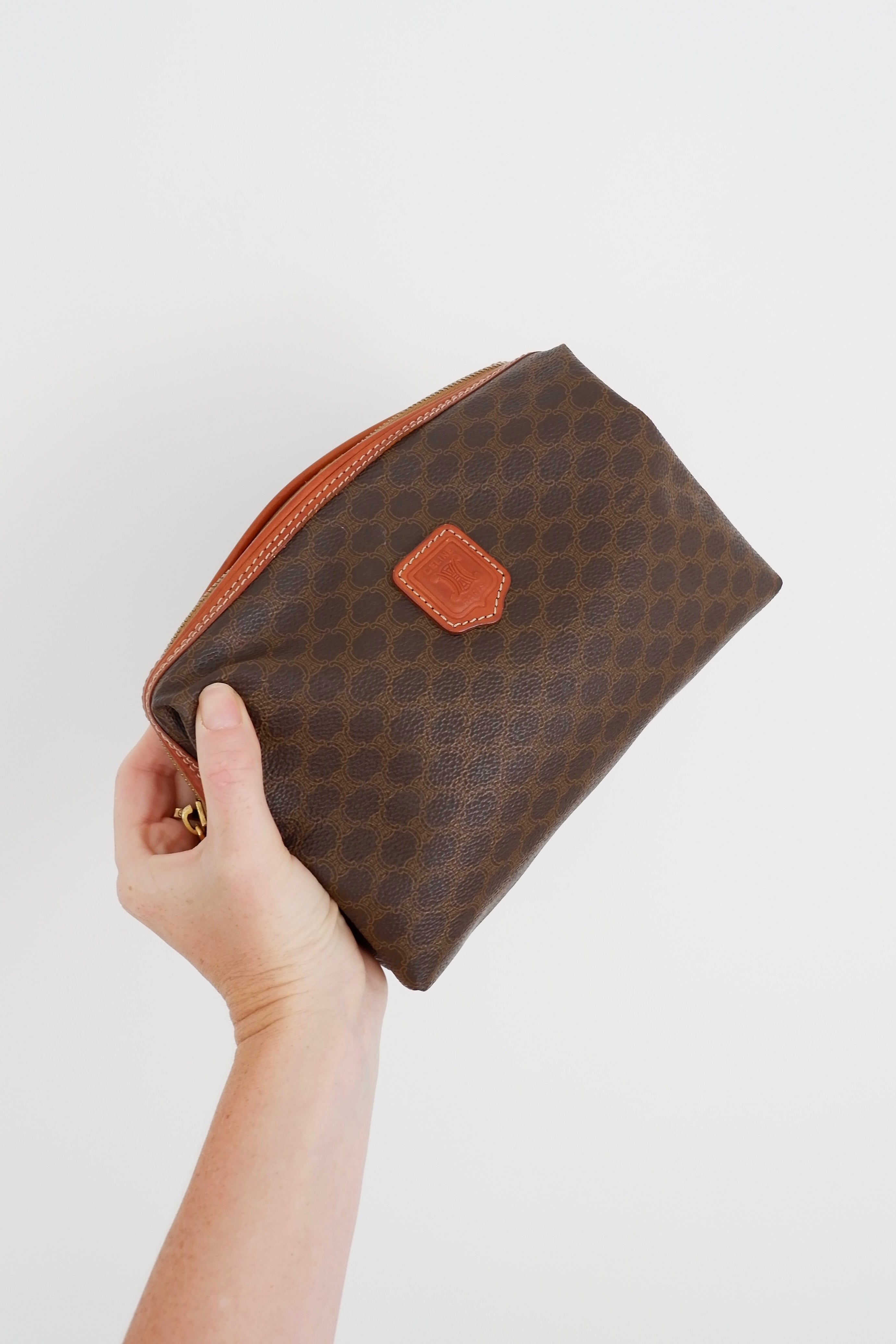 Authentique pochette vintage Celine Macadam marron d'occasion