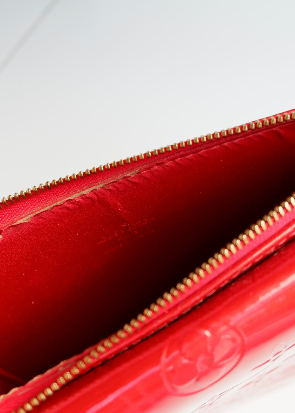 Sac bandoulière Louis Vuitton Monogram Mott Vernis Rouge Authentique d'occasion