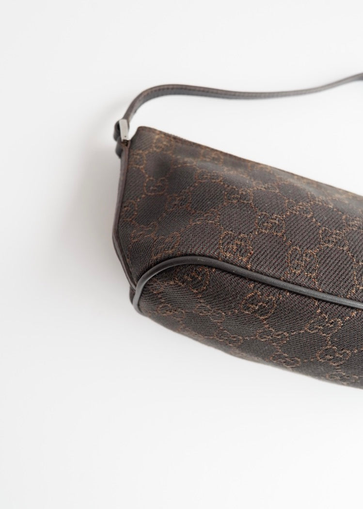 Authentic Preowned Gucci Brown GG Canvas Boat Pochette