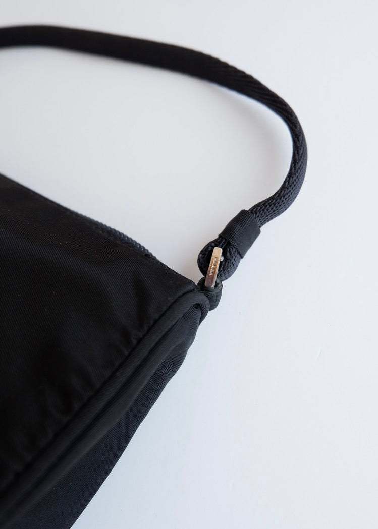 Preowned Prada Black Nylon Pochette Shoulder Bag