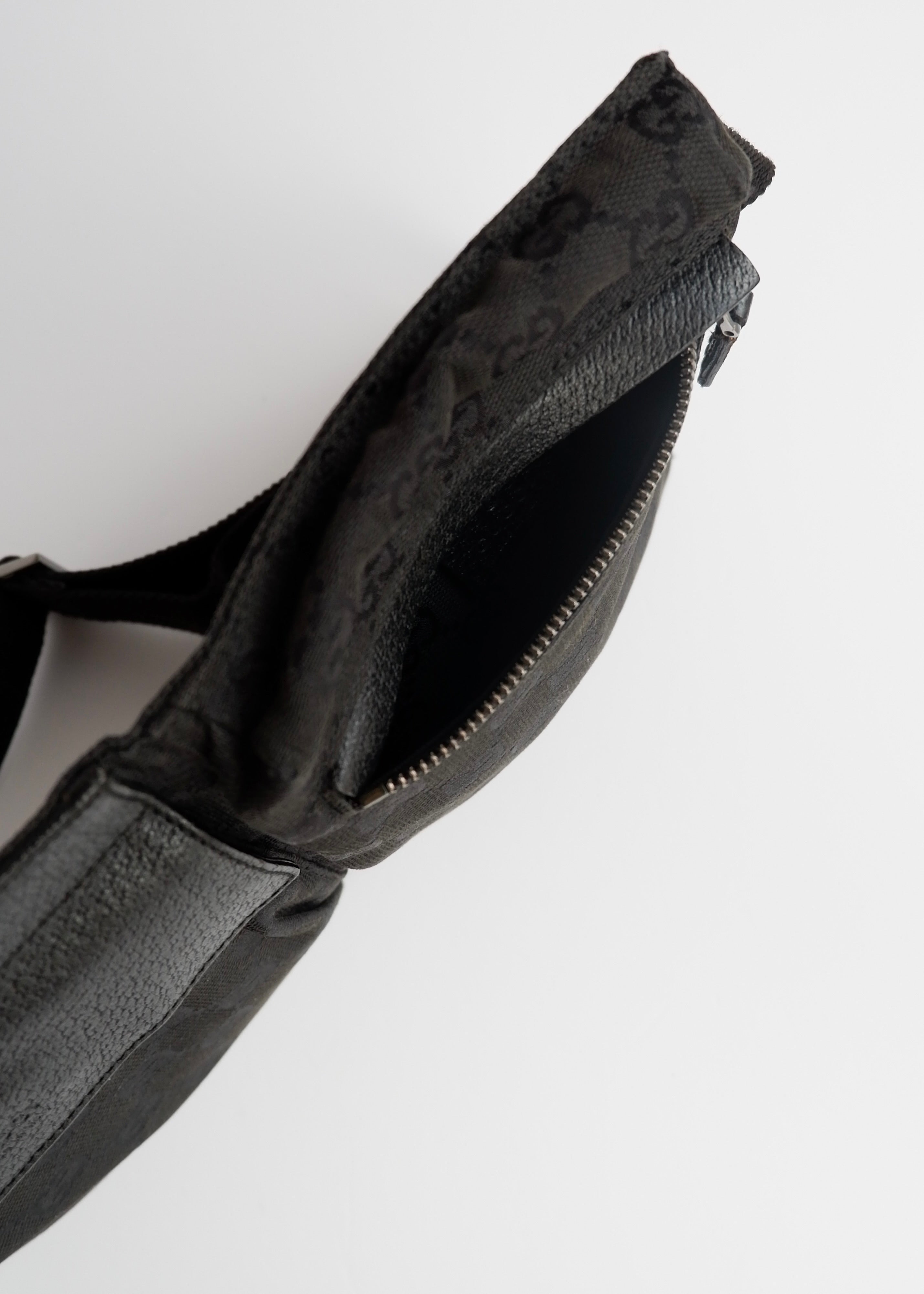 Authentic Preowned Gucci Black GG Canvas Belt Bag