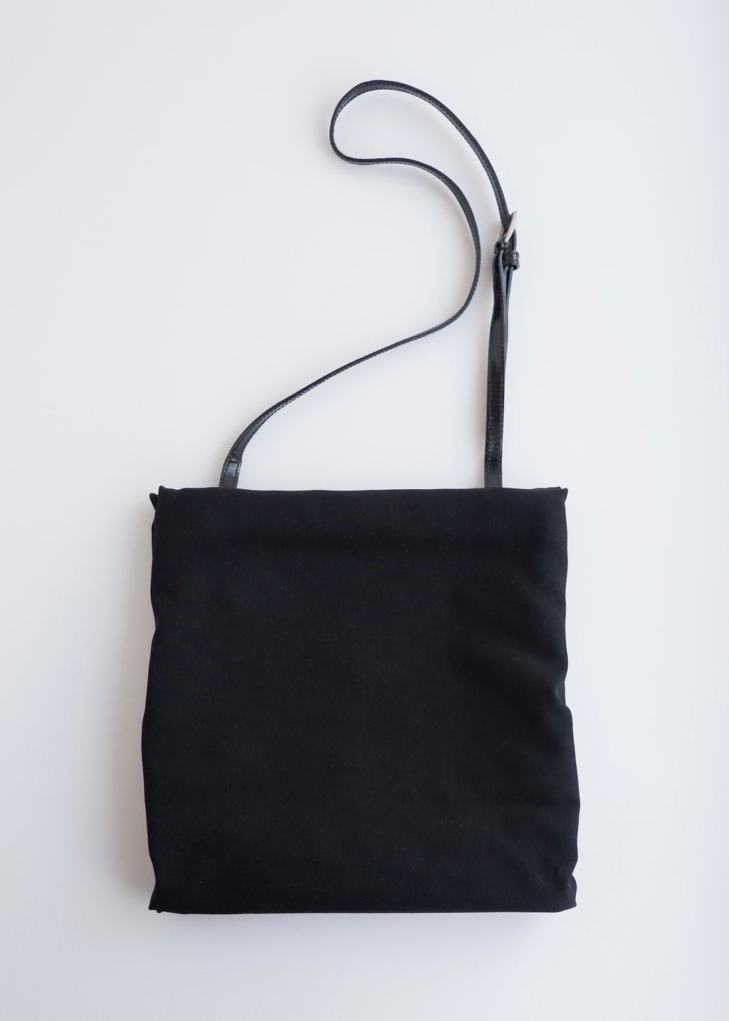 Authentic Preowned Prada Black Fabric Long Strap Kisslock Shoulder Bag