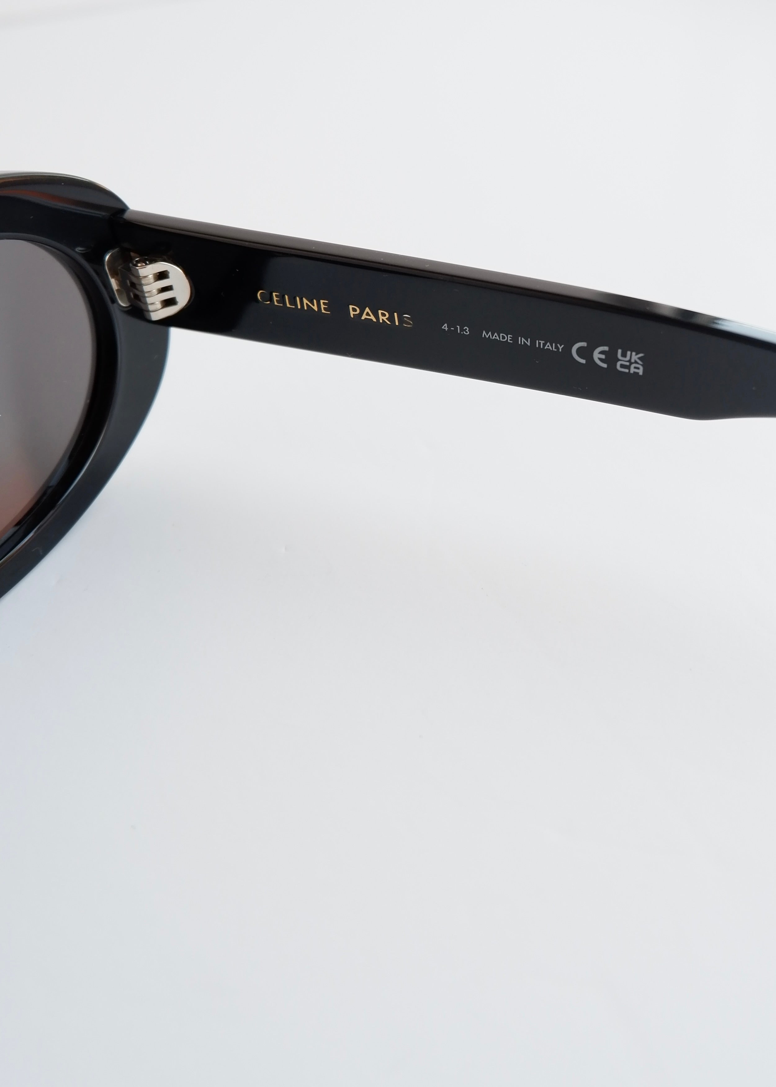 Preowned Celine Black Round Frame Triomphe Sunglasses