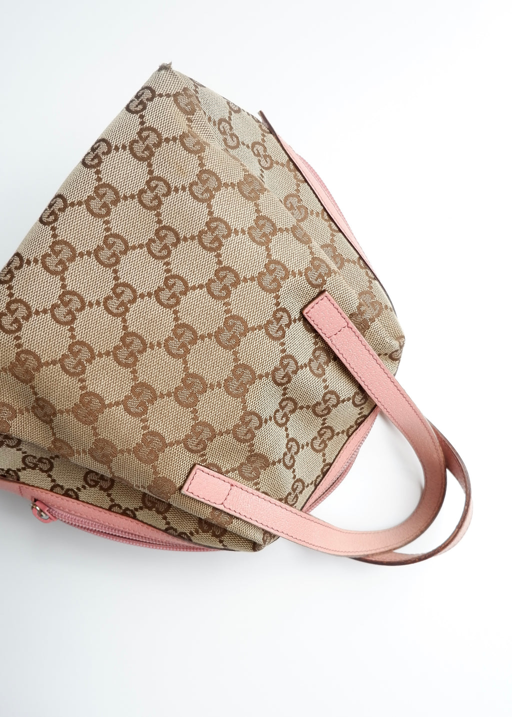 Authentic Preowned Gucci GG Canvas Pink Tofu Handbag