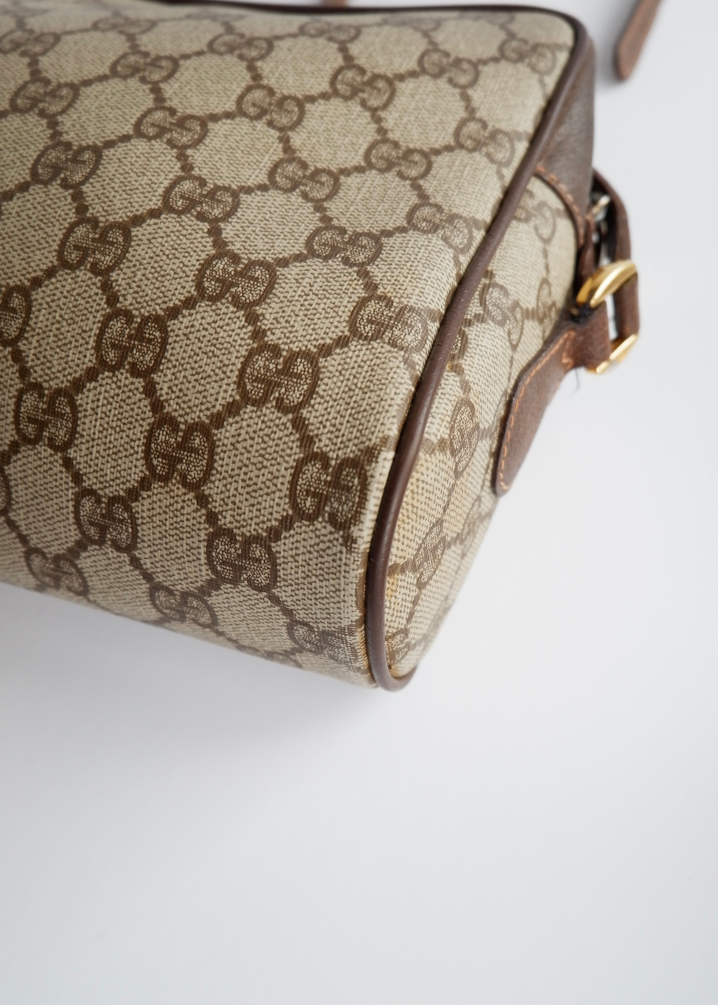 Authentic Preowned Vintage Gucci Brown GG Coated Canvas Crossbody Bag