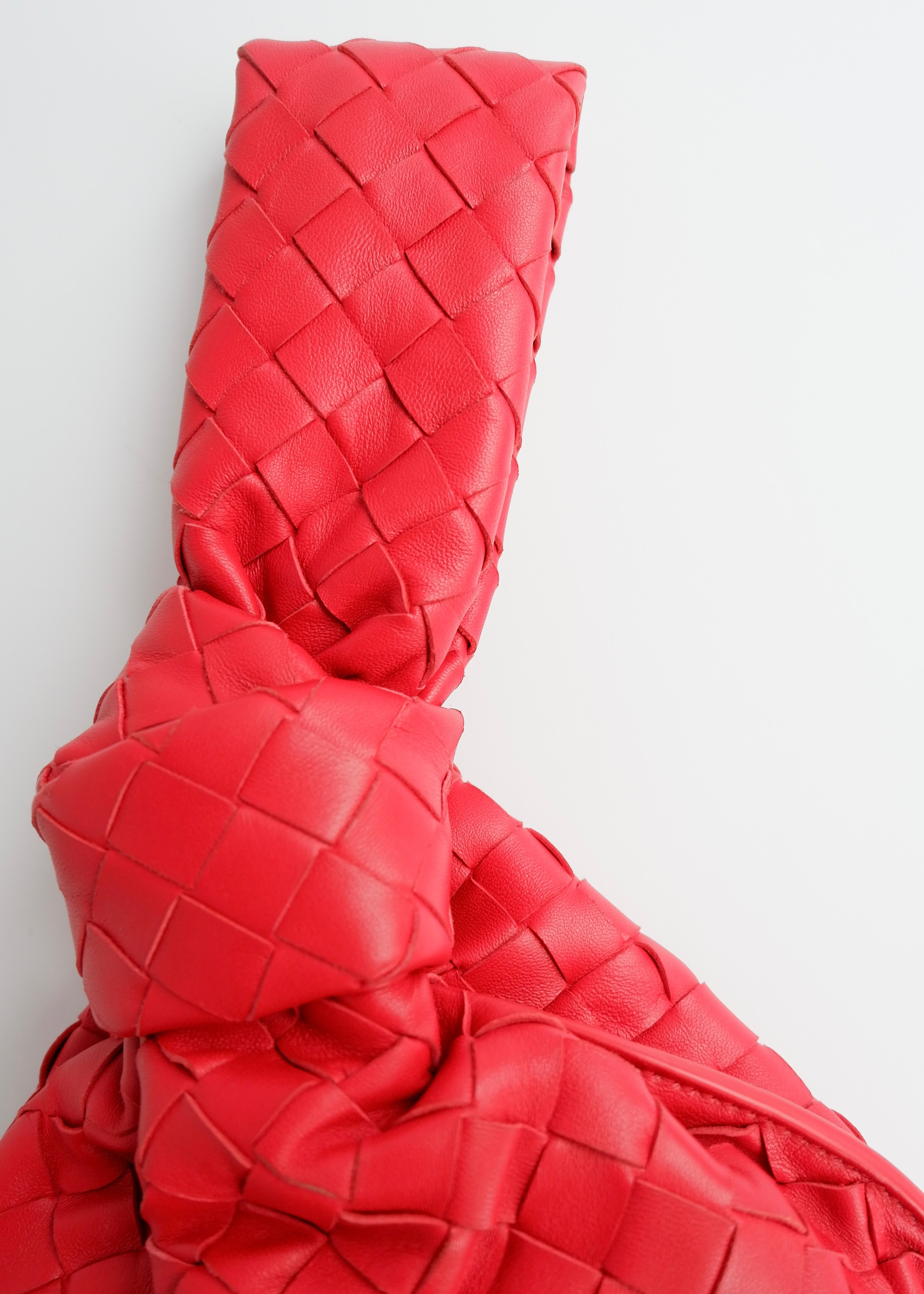 Authentic Preowned Bottega Veneta Red Woven Leather The Twist Bag