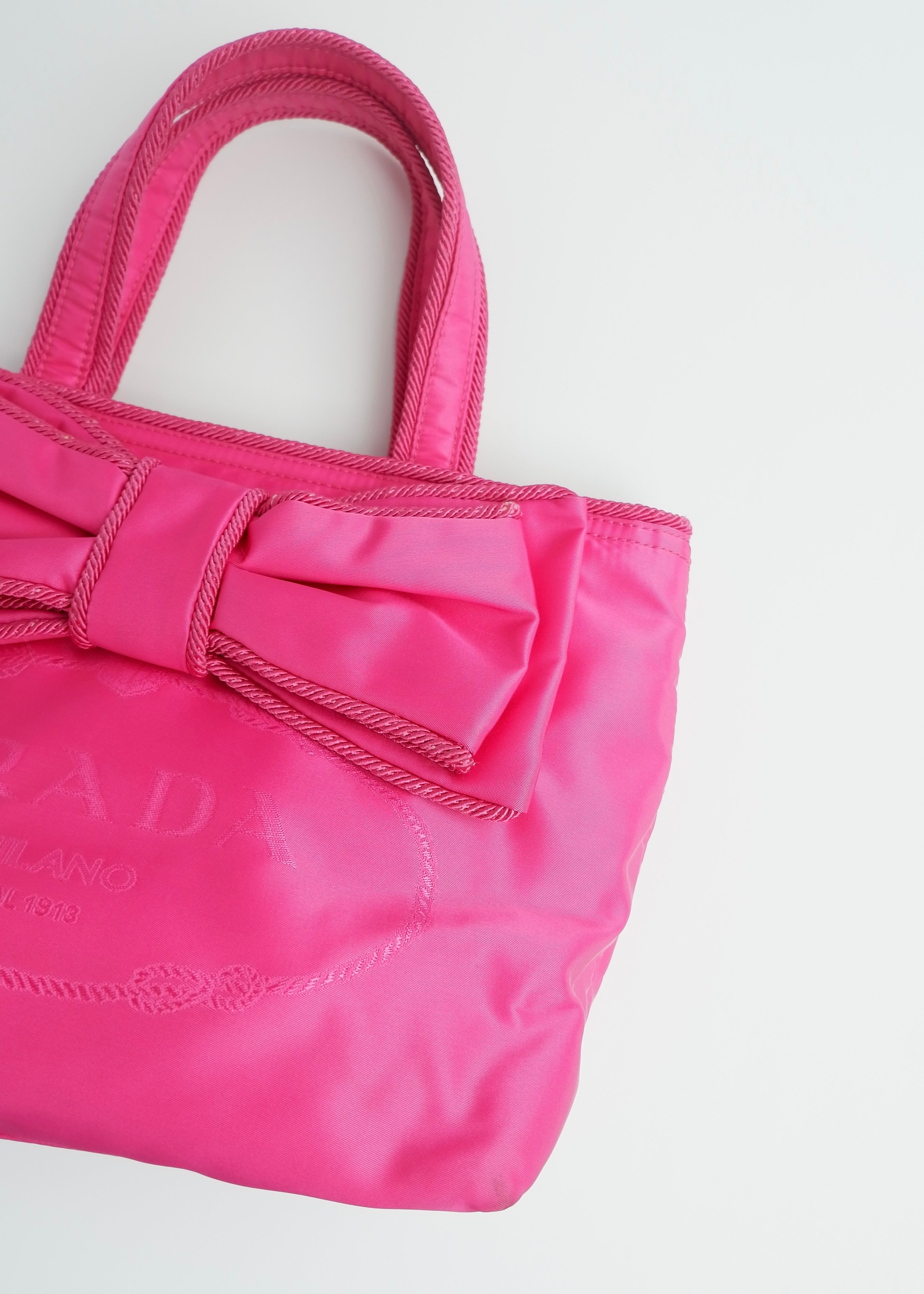 Authentic Preowned Prada Bright Pink Nylon Two Way Bag