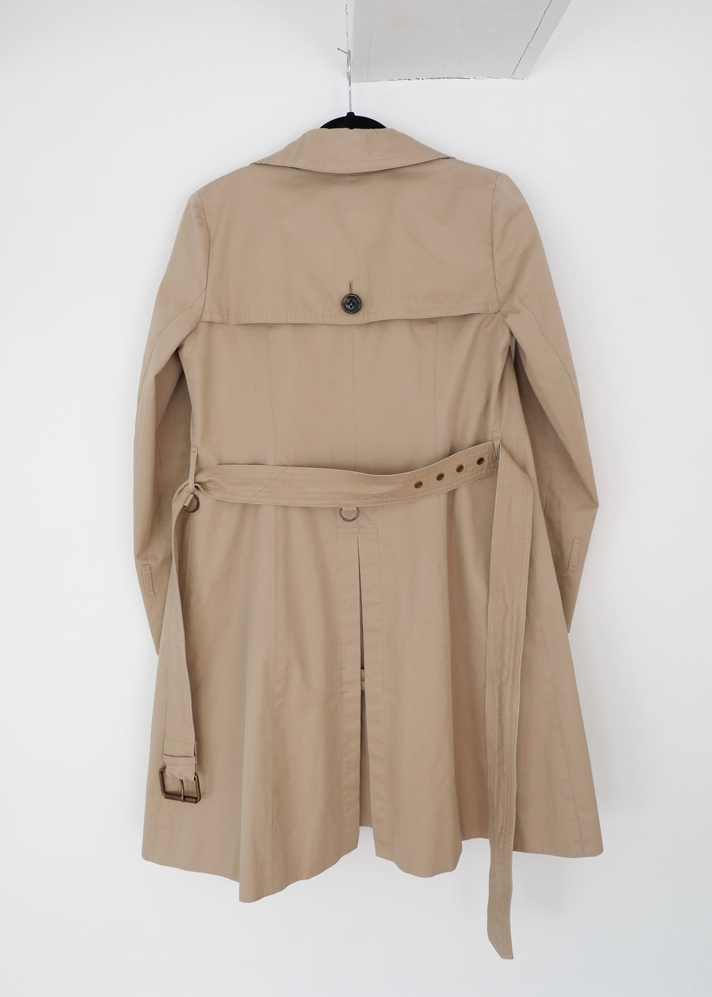 Trench-coat mi-long beige Burberry d'occasion authentique - T.S