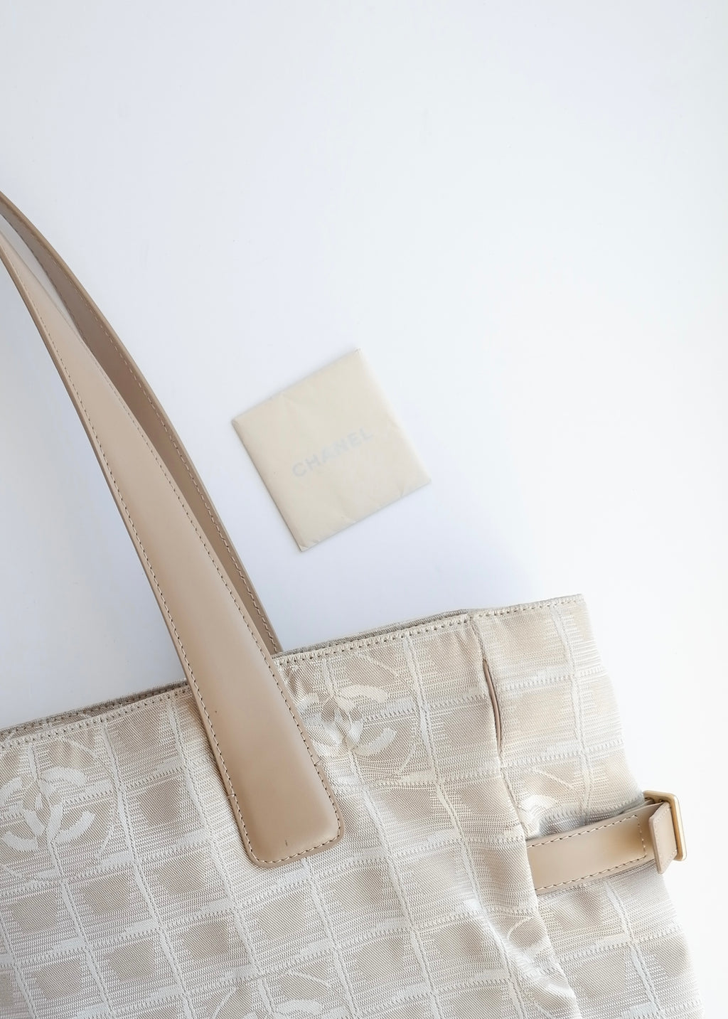 Authentic Preowned Chanel Beige Canvas New Travel Line Tote Bag