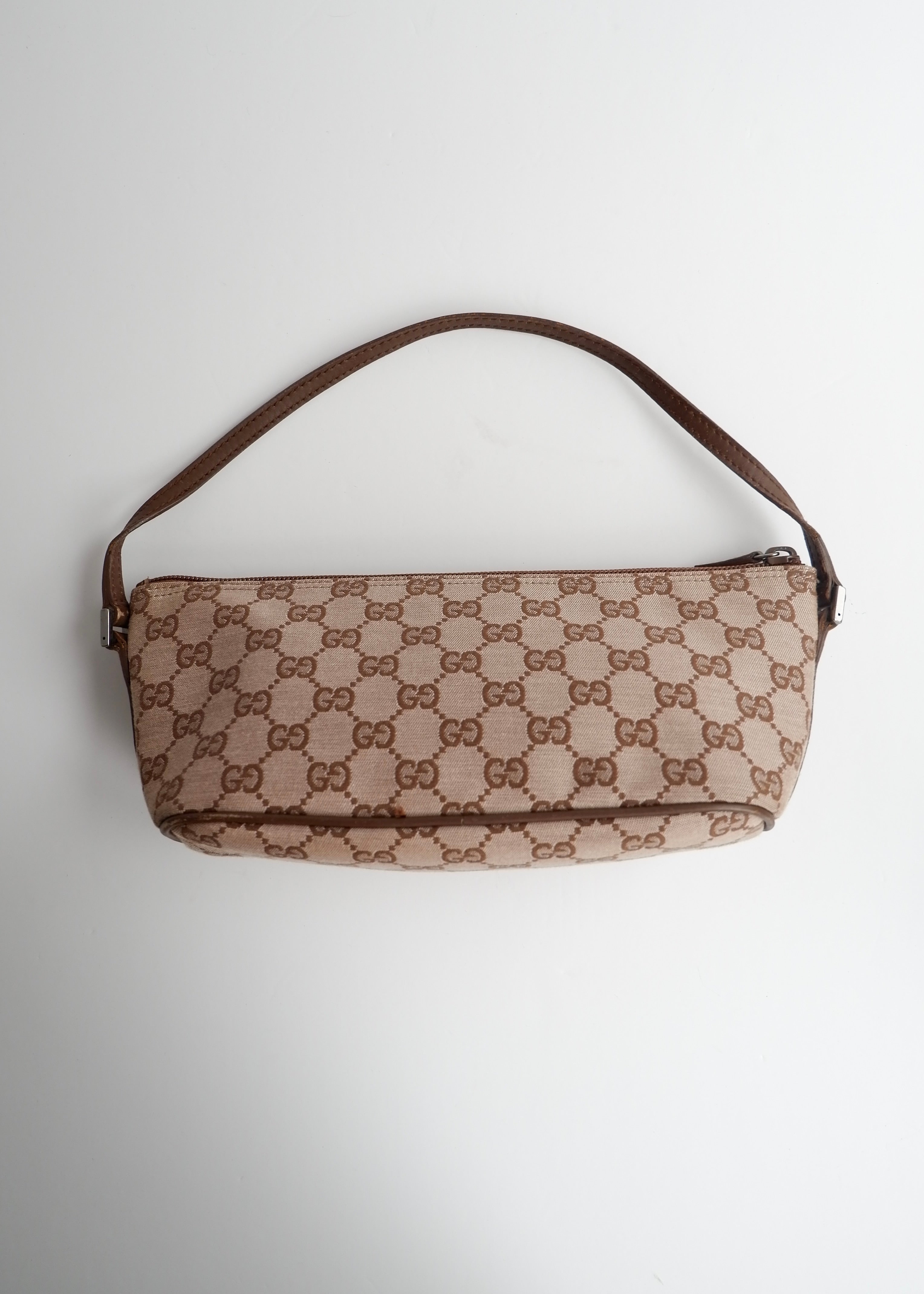 Authentic Preowned Gucci Brown GG Canvas Boat Pochette