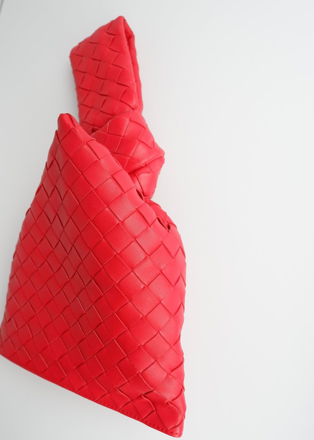 Authentic Preowned Bottega Veneta Red Woven Leather The Twist Bag