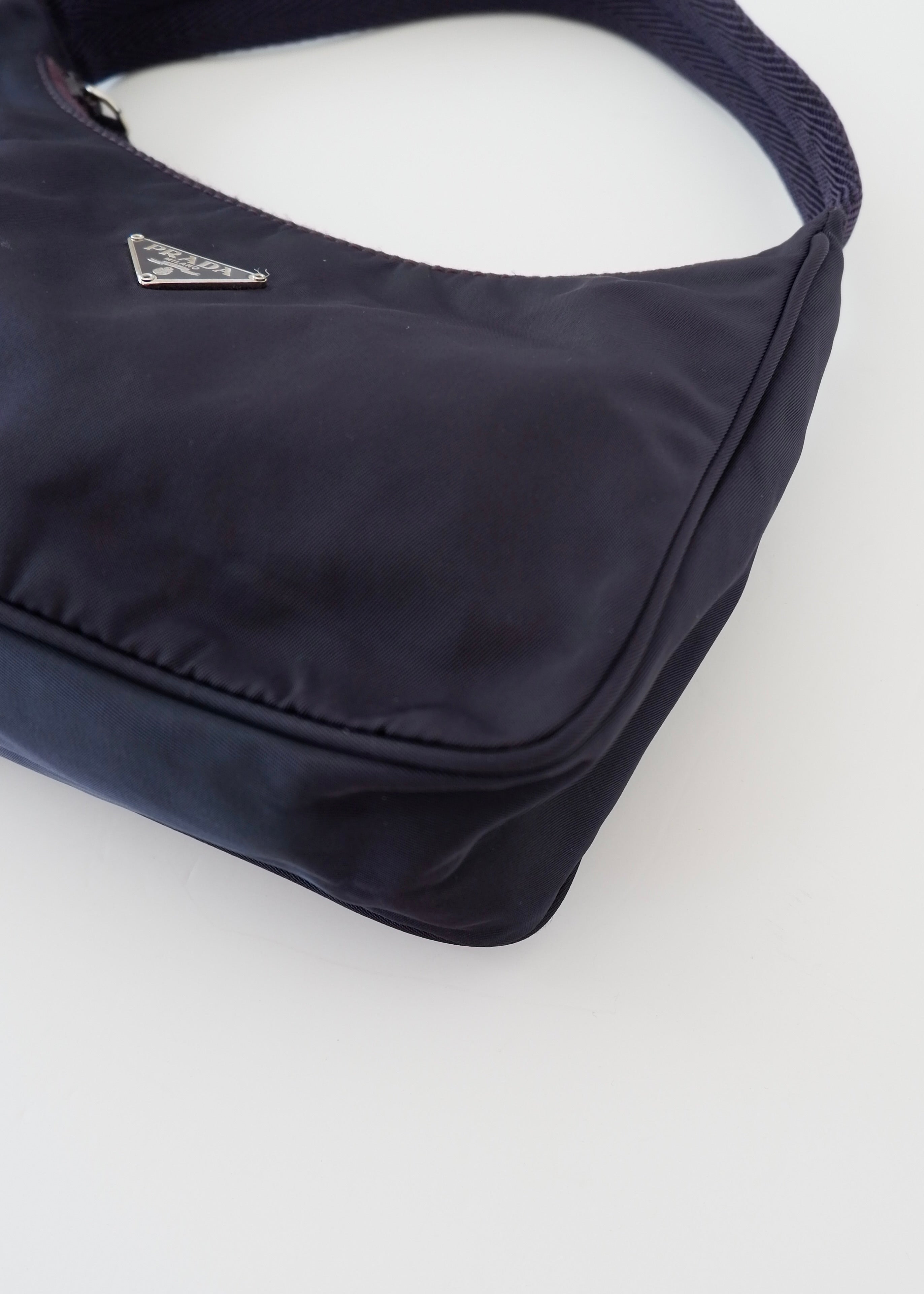 Authentic Preowned Prada Dark Purple Nylon Shoulder Bag