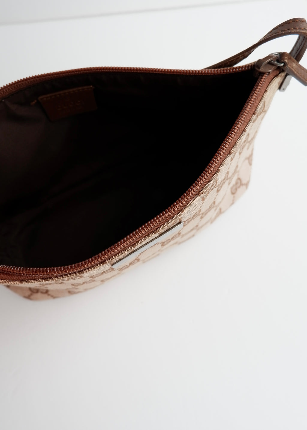Authentic Preowned Gucci Brown GG Canvas Boat Pochette